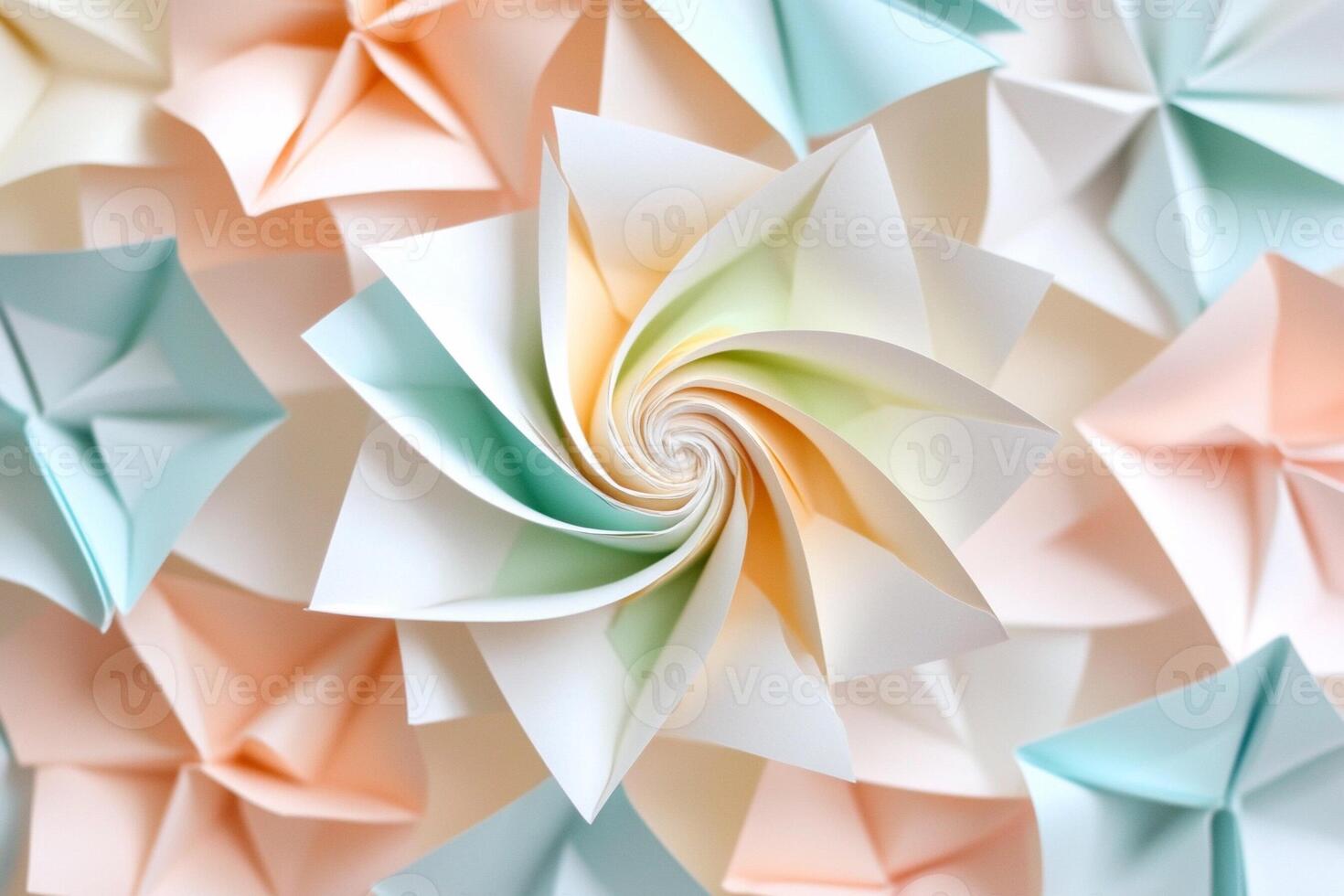 Paper origami flower background photo