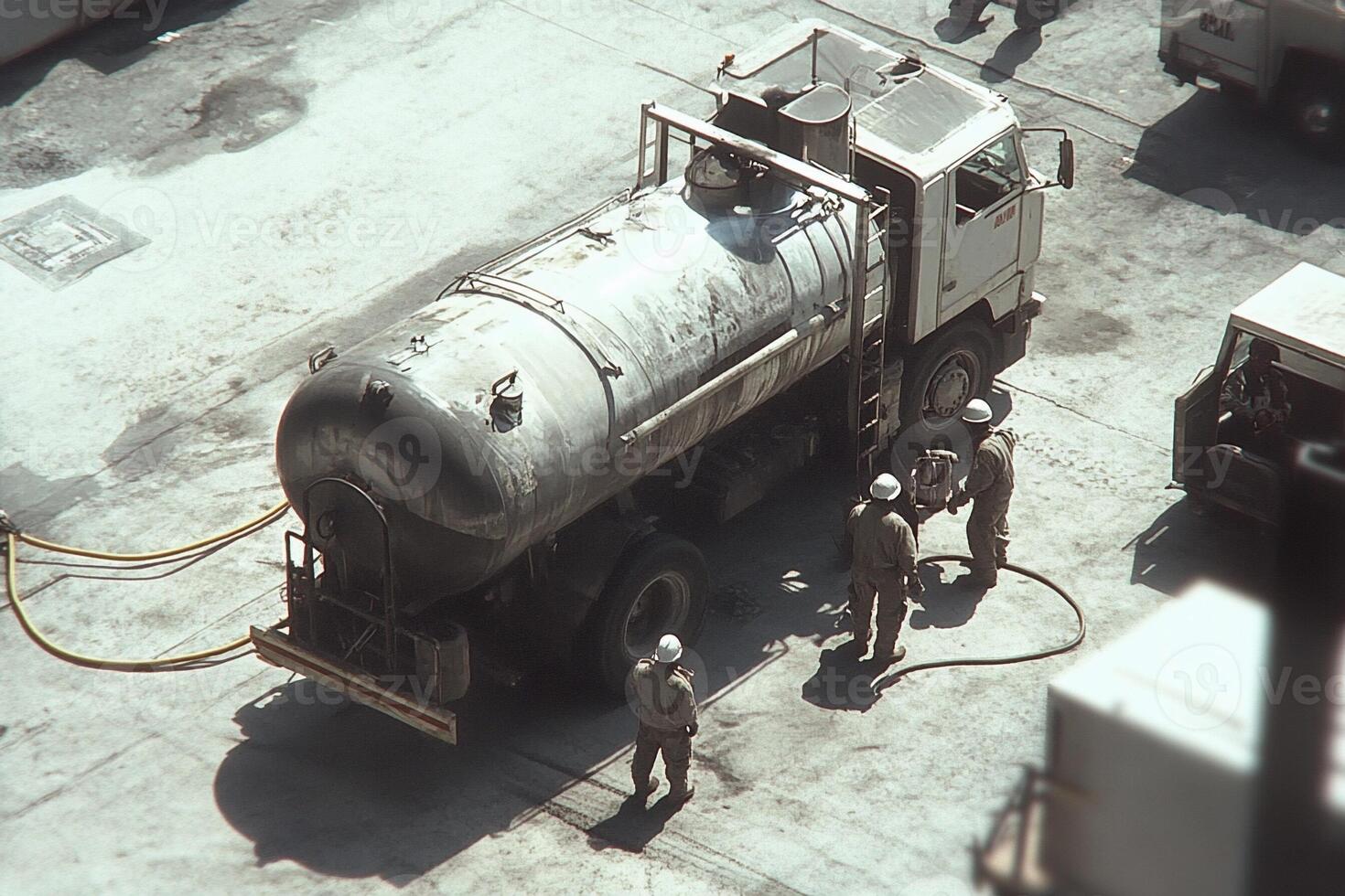 A large truck with a hose photo
