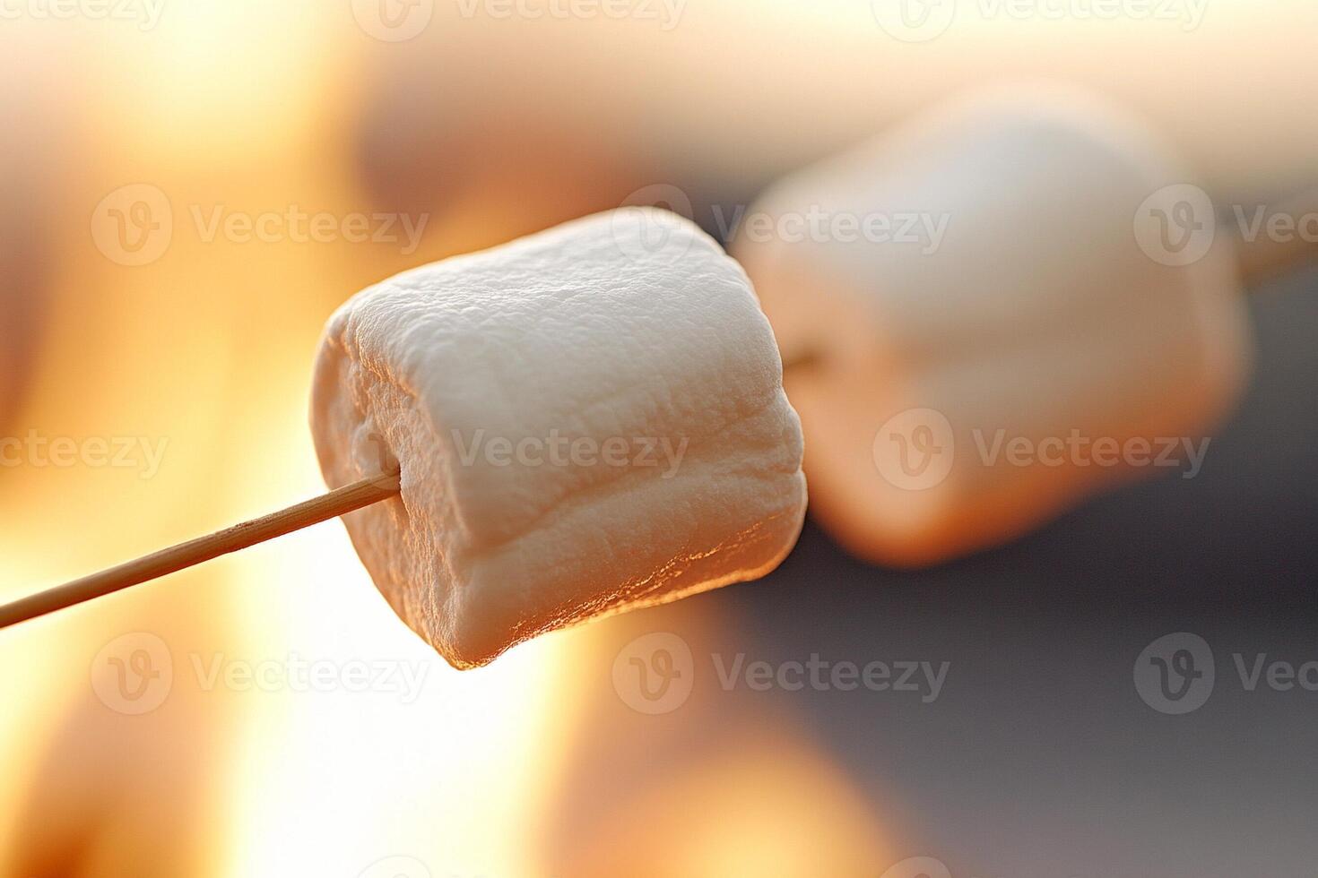 Marshmallows on a stick over a fire photo