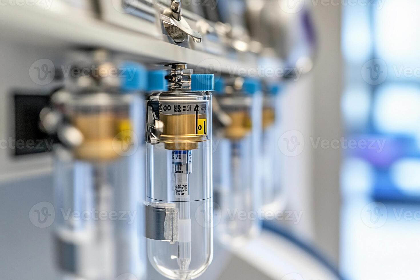 A close up of a medical device with tubes photo