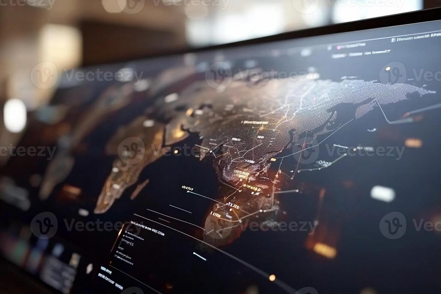A computer screen with a map on it photo