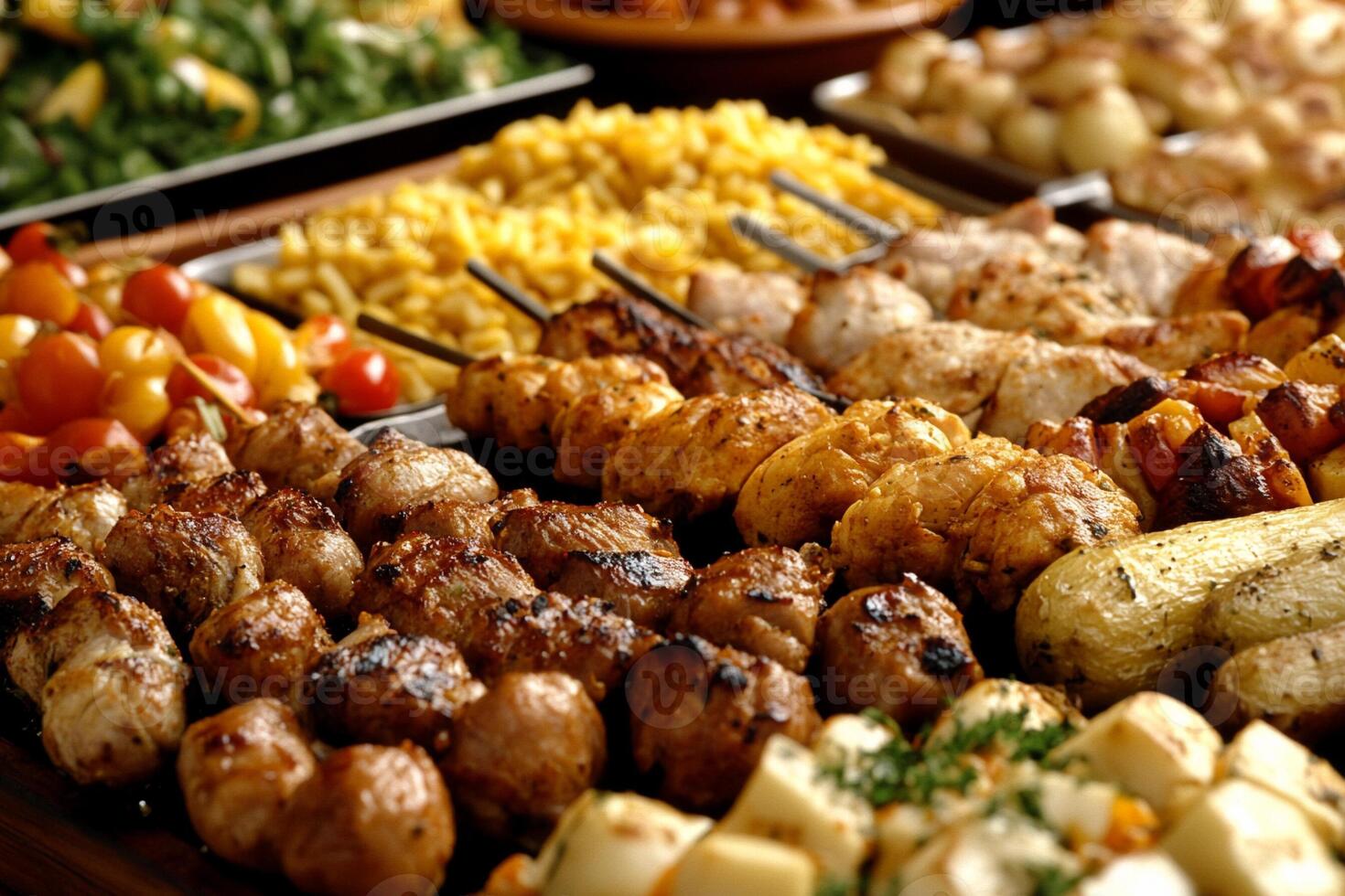 A large buffet with many different types of food photo