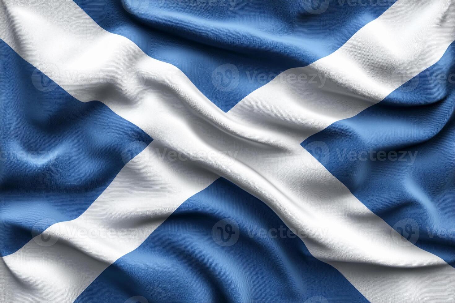 The flag of scotland is shown in blue and white photo