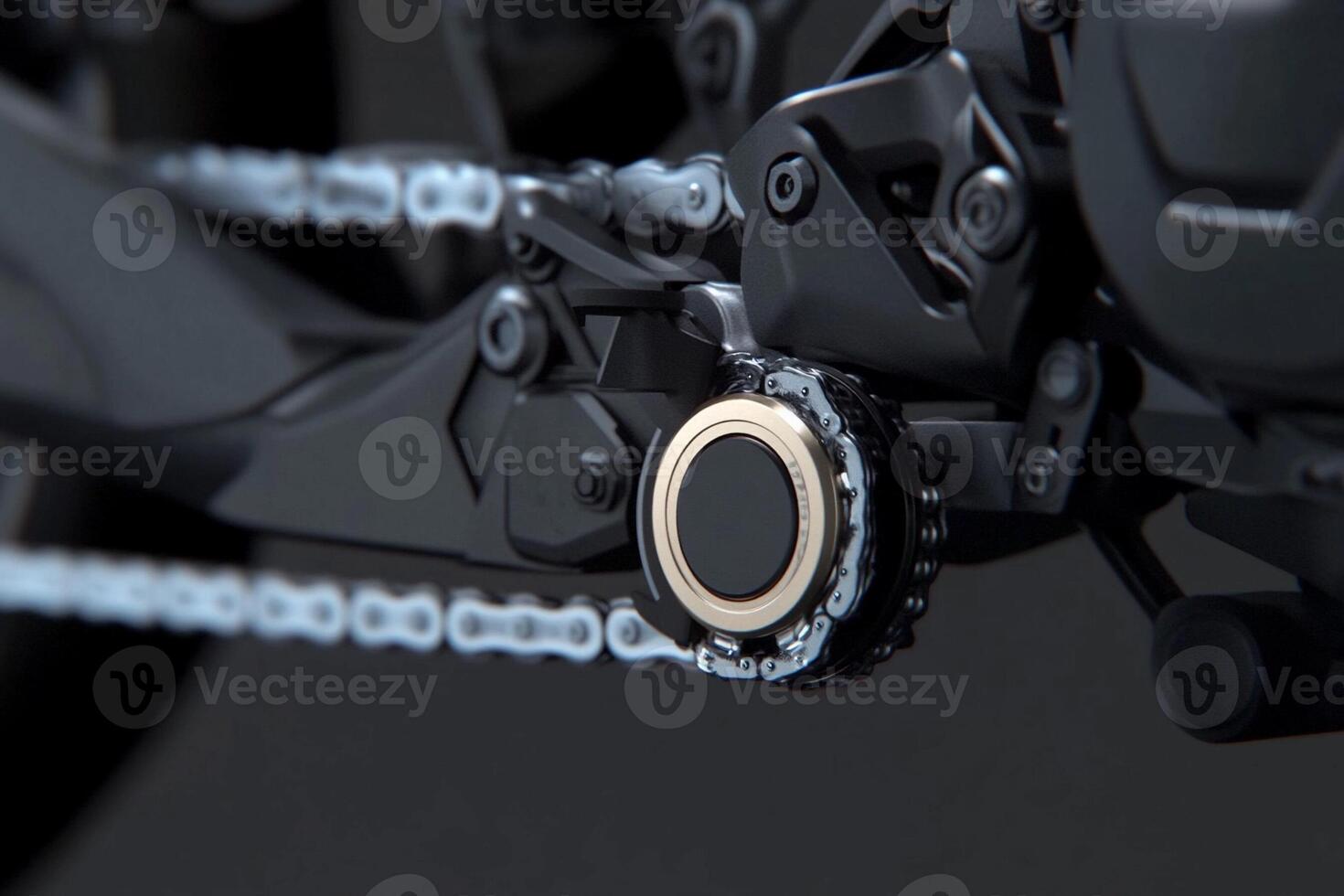 A close up of a motorcycle chain and chain link photo