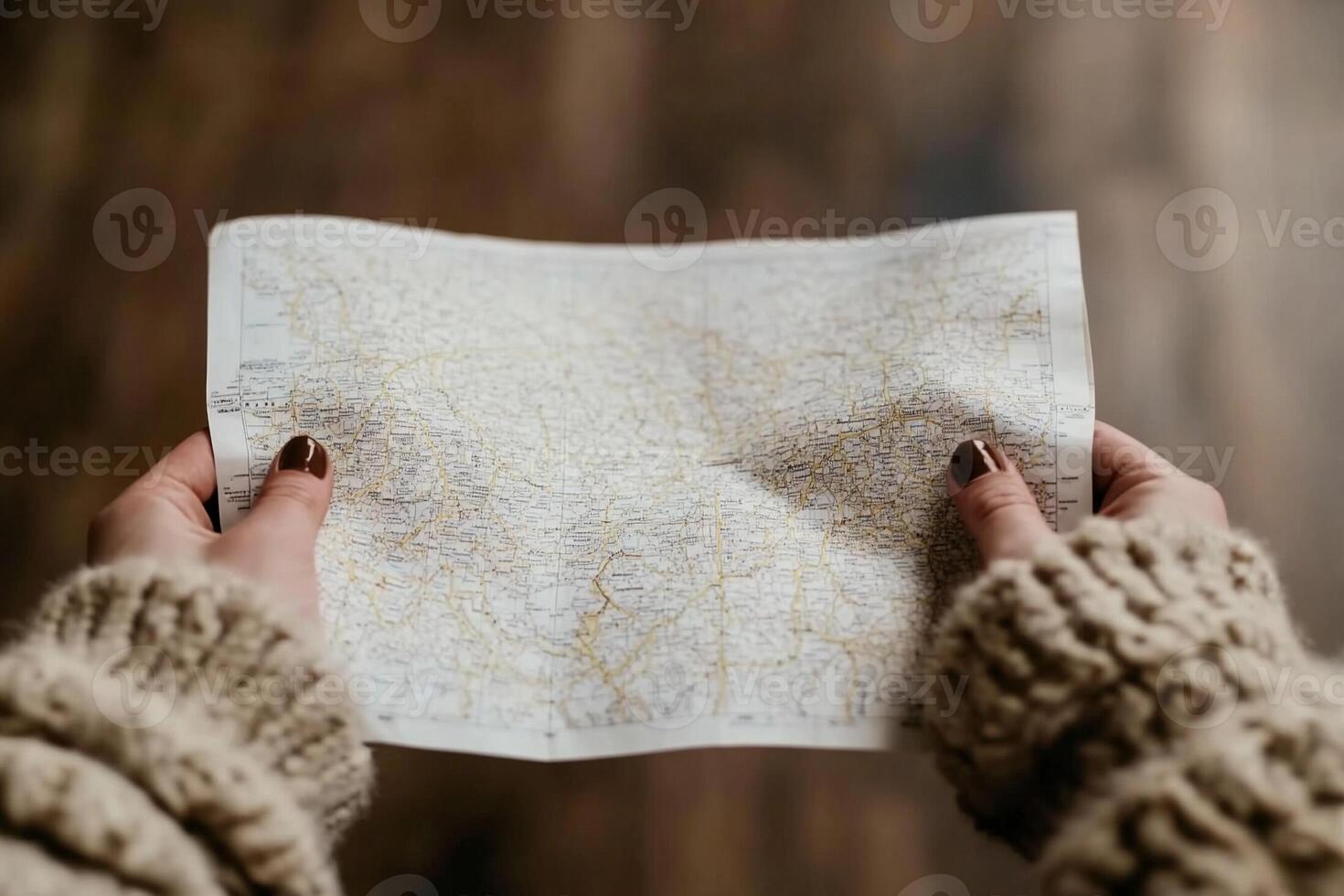 A person holding a map in their hands photo