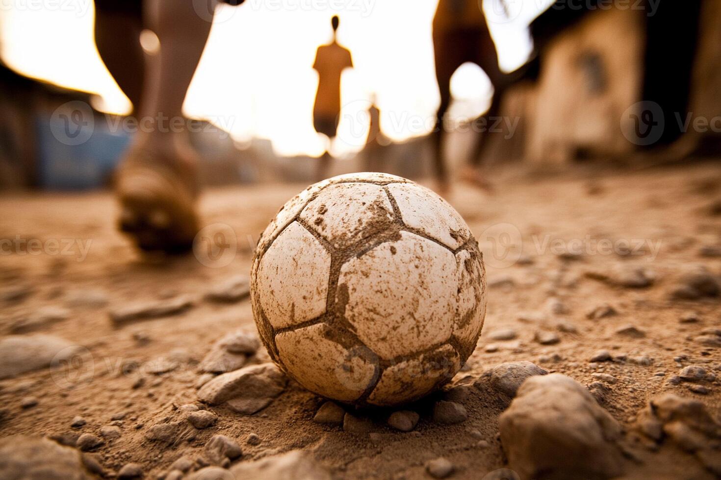 A soccer ball on the ground photo