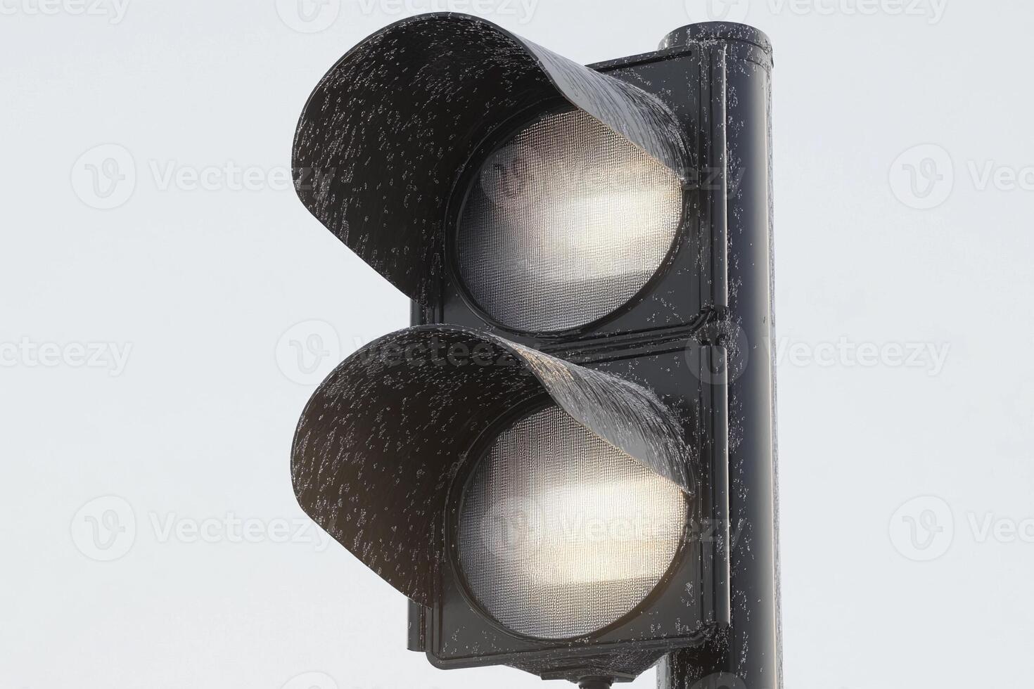 A traffic light with two lights on it photo