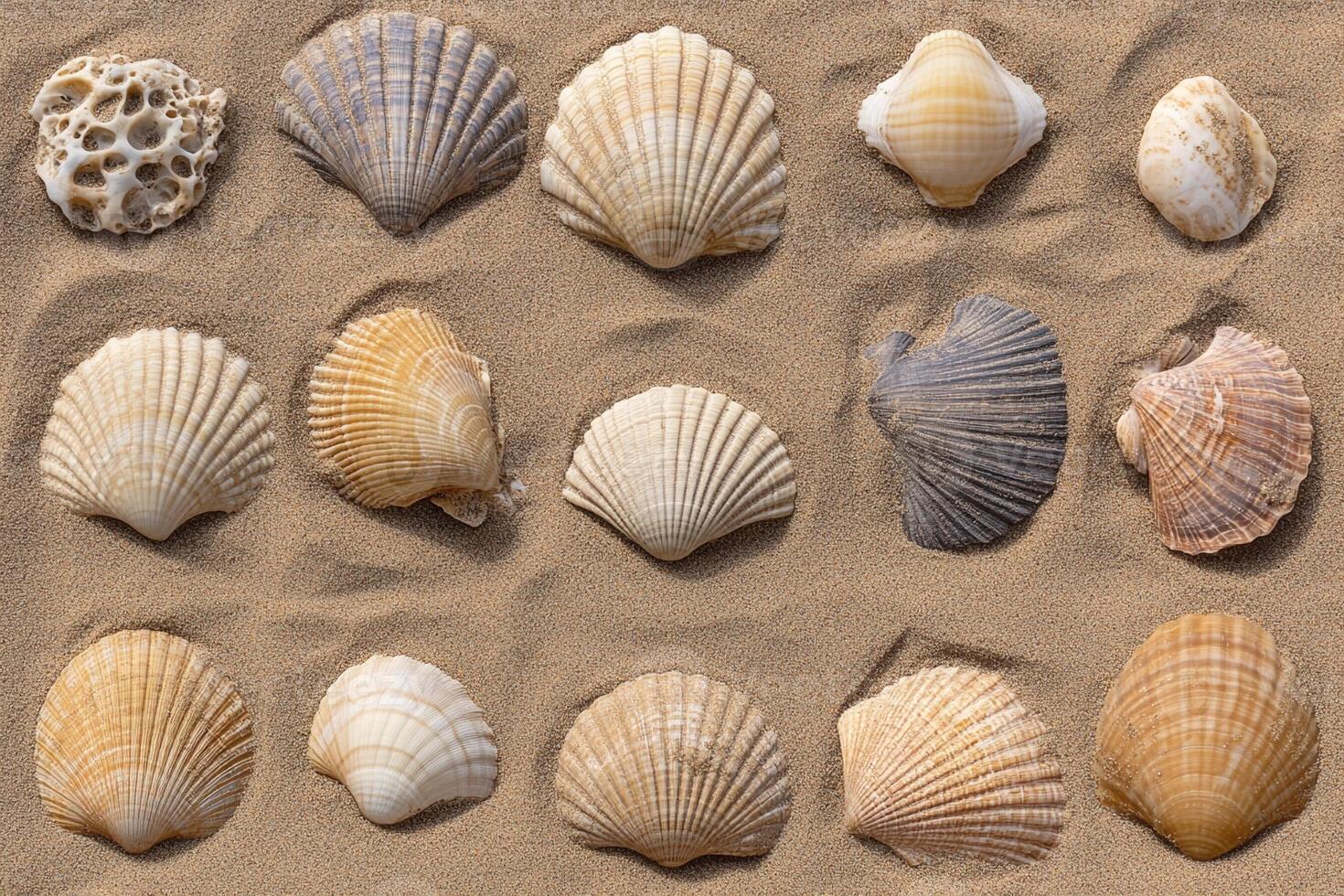 Sea shells on the beach photo