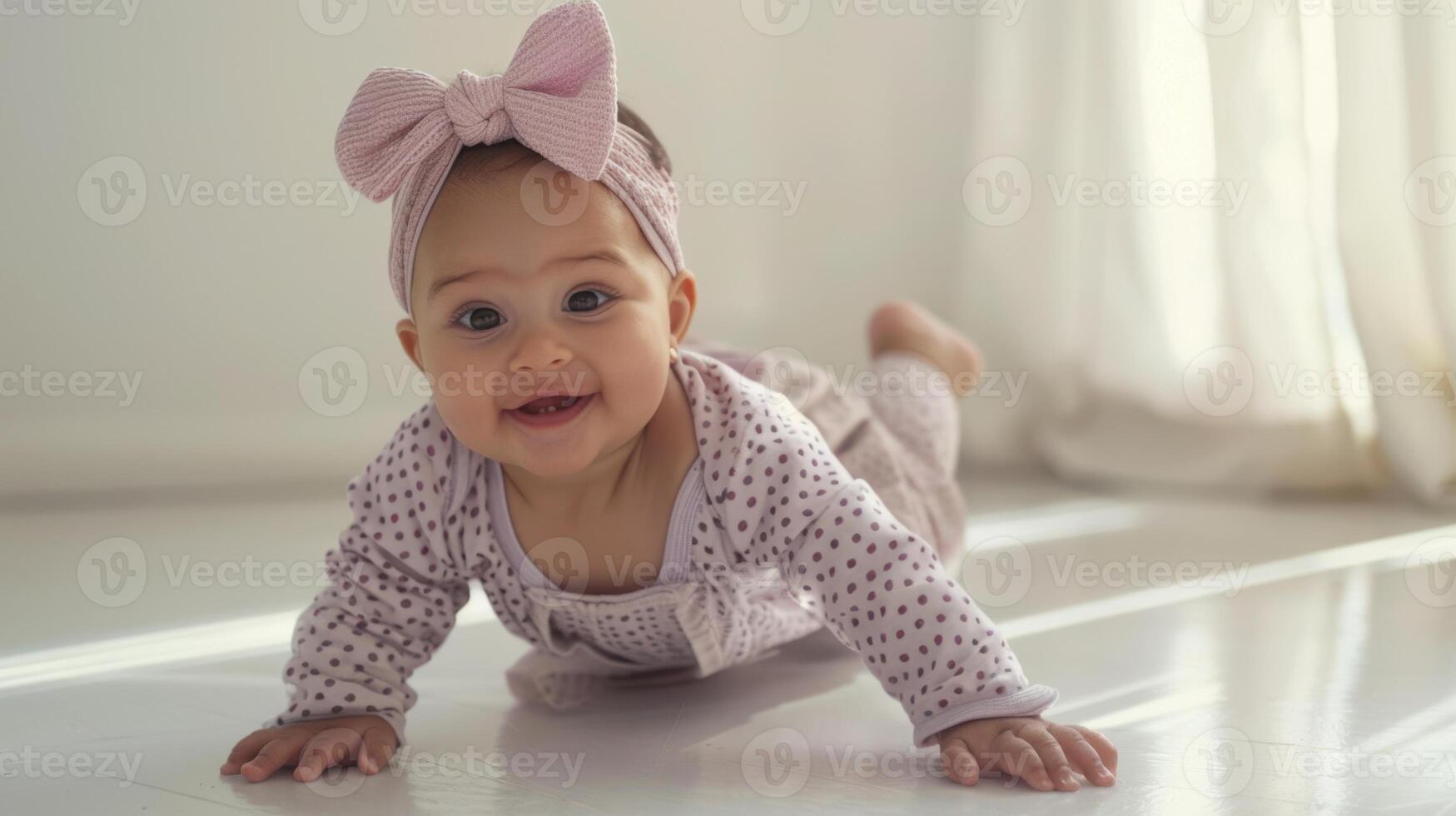 The adorable crawling baby photo