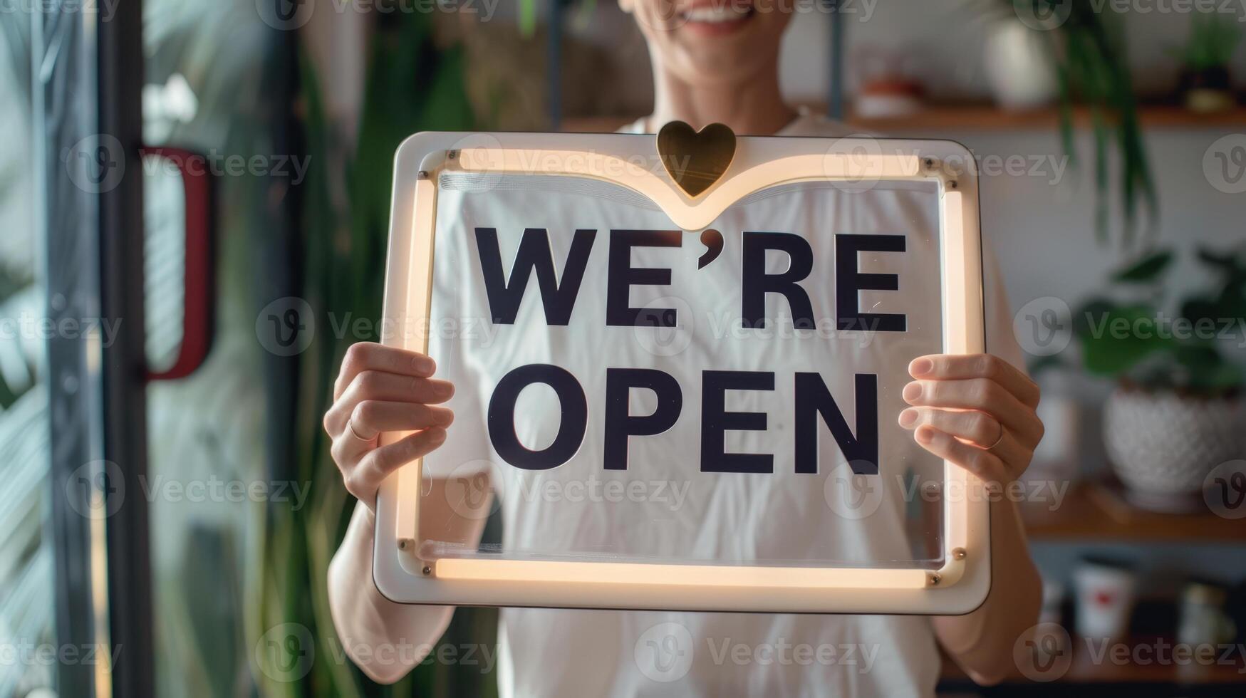 The open sign in shop photo