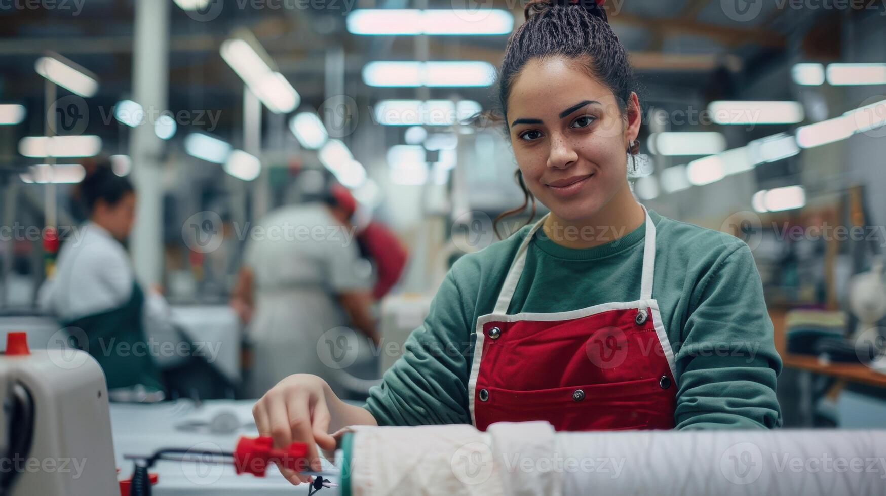 The smiling factory worker photo