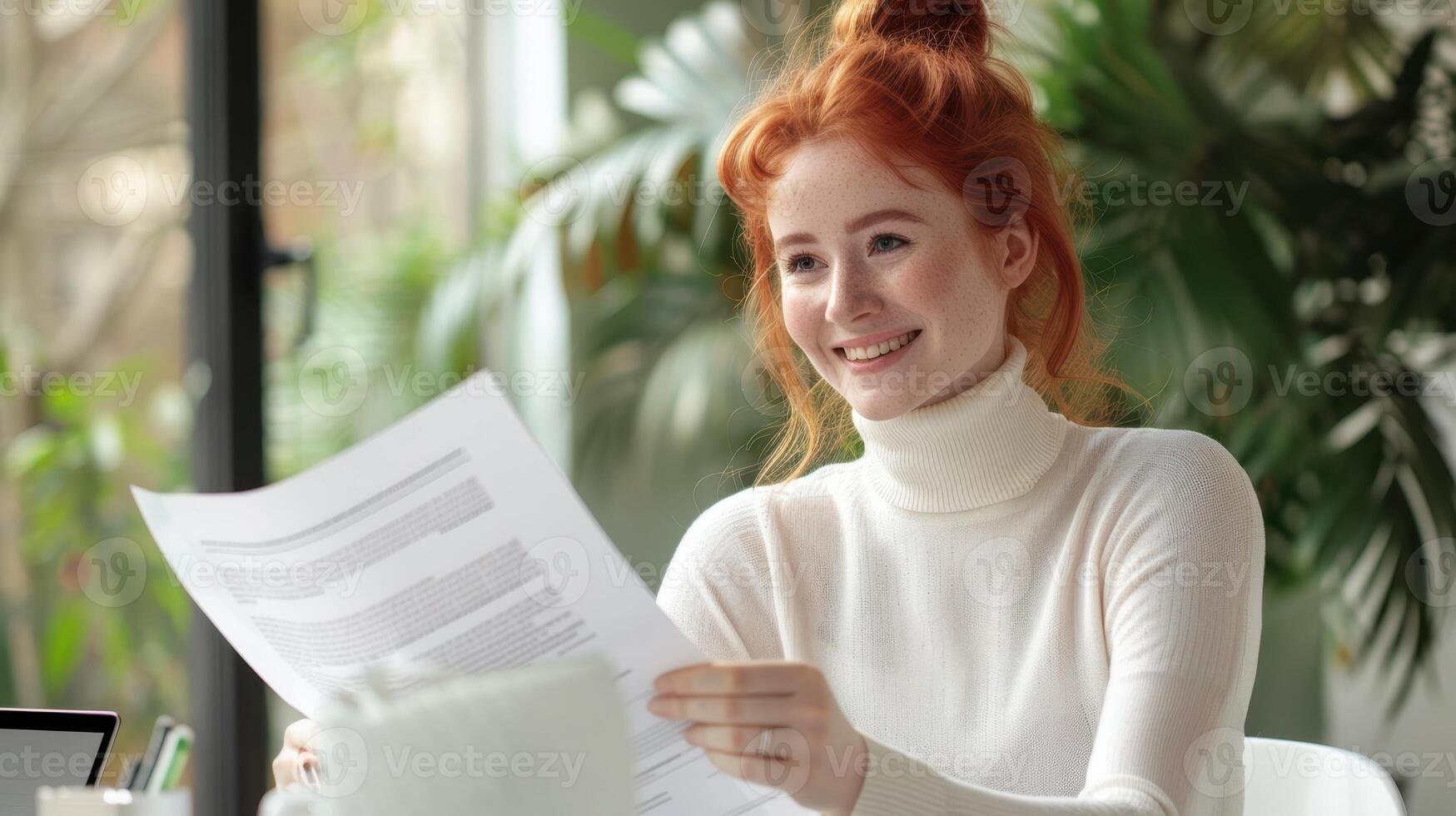 The redhead in office photo