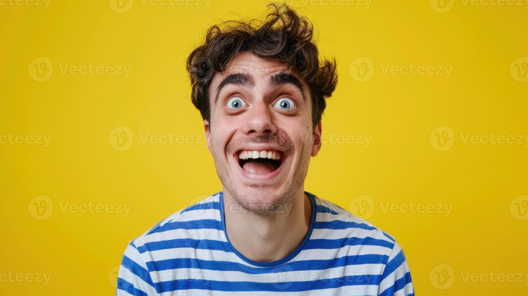 The excited smiling man photo