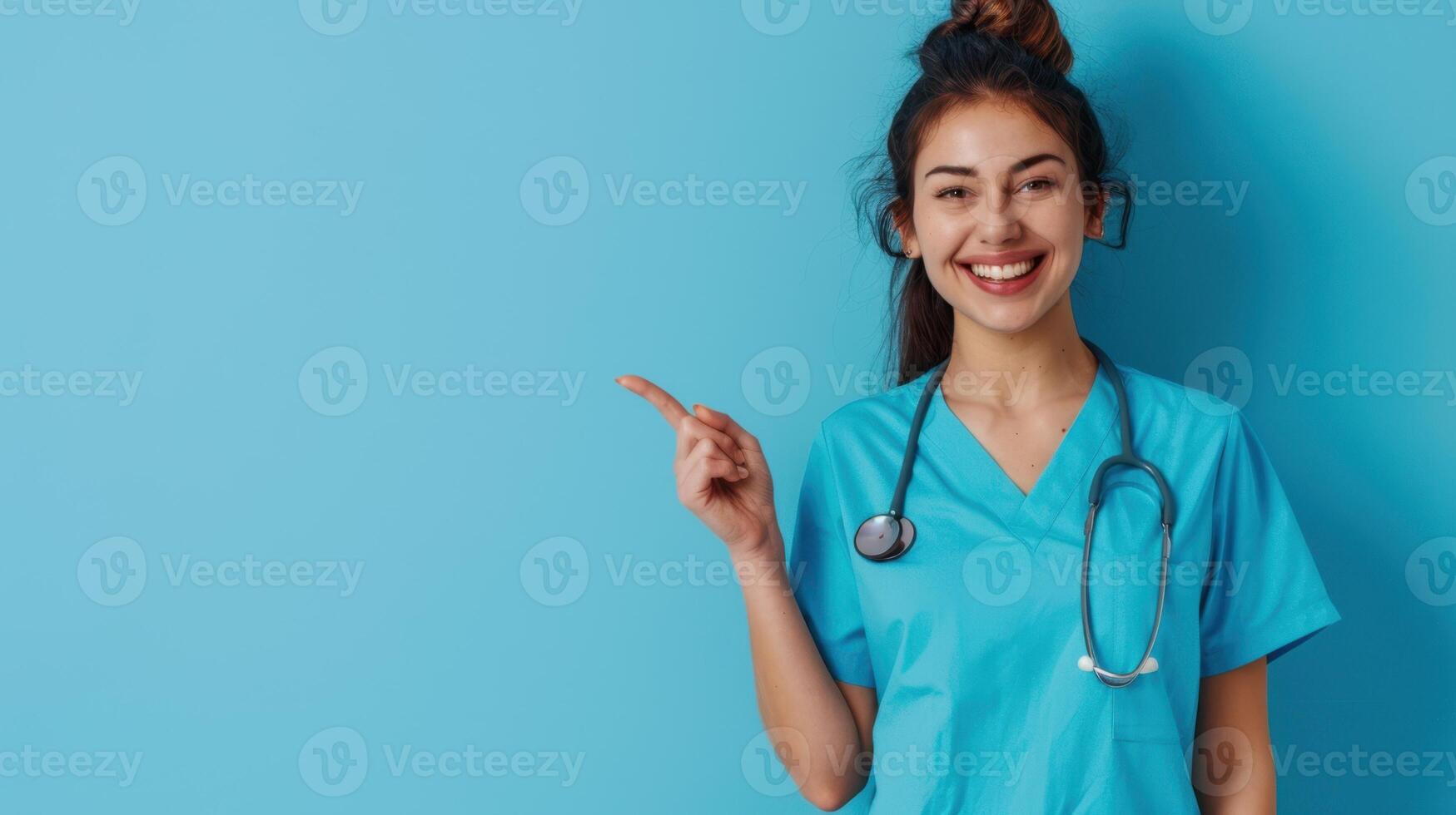 The nurse in medical scrubs photo