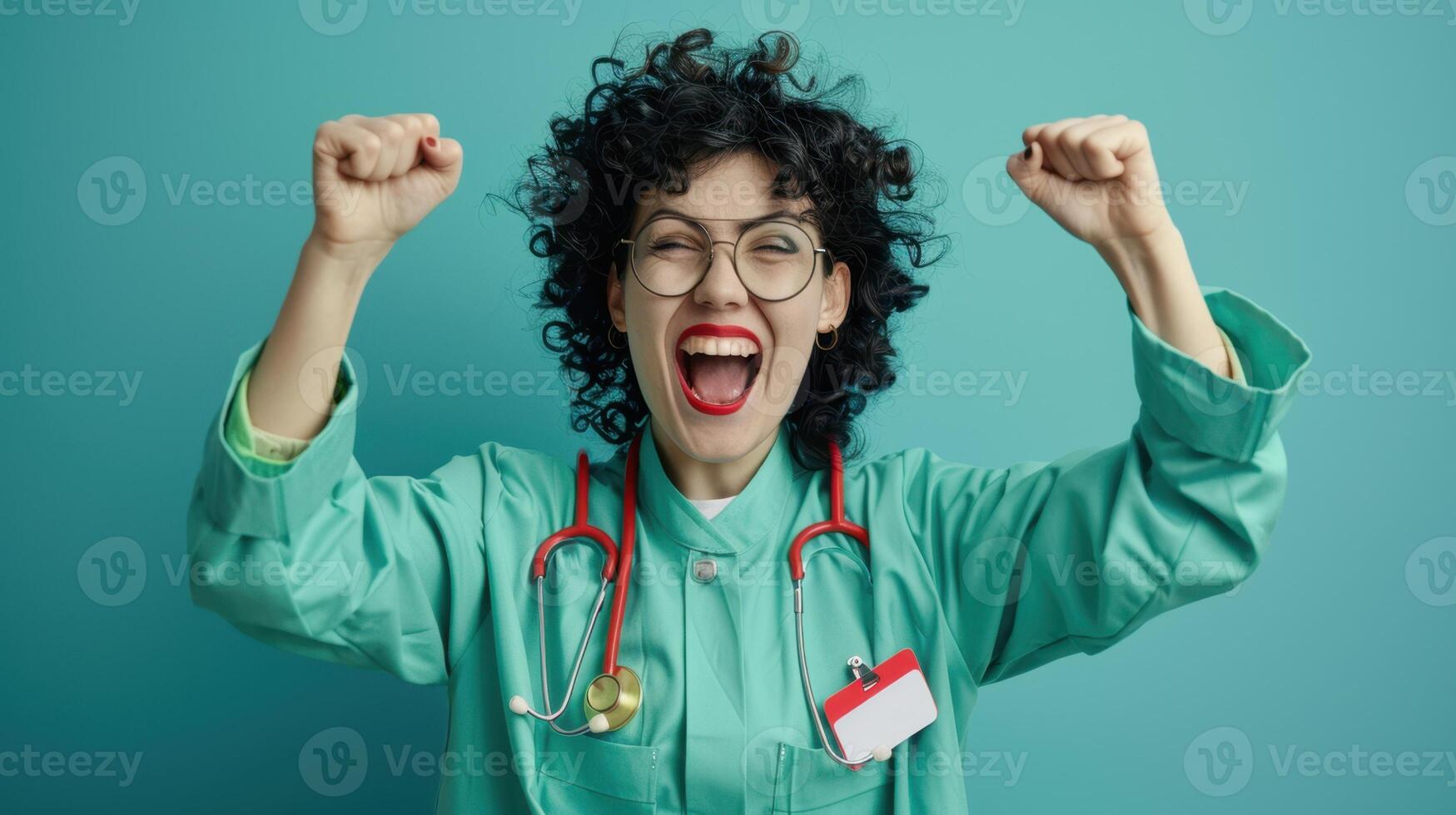 The Excited Female Doctor photo