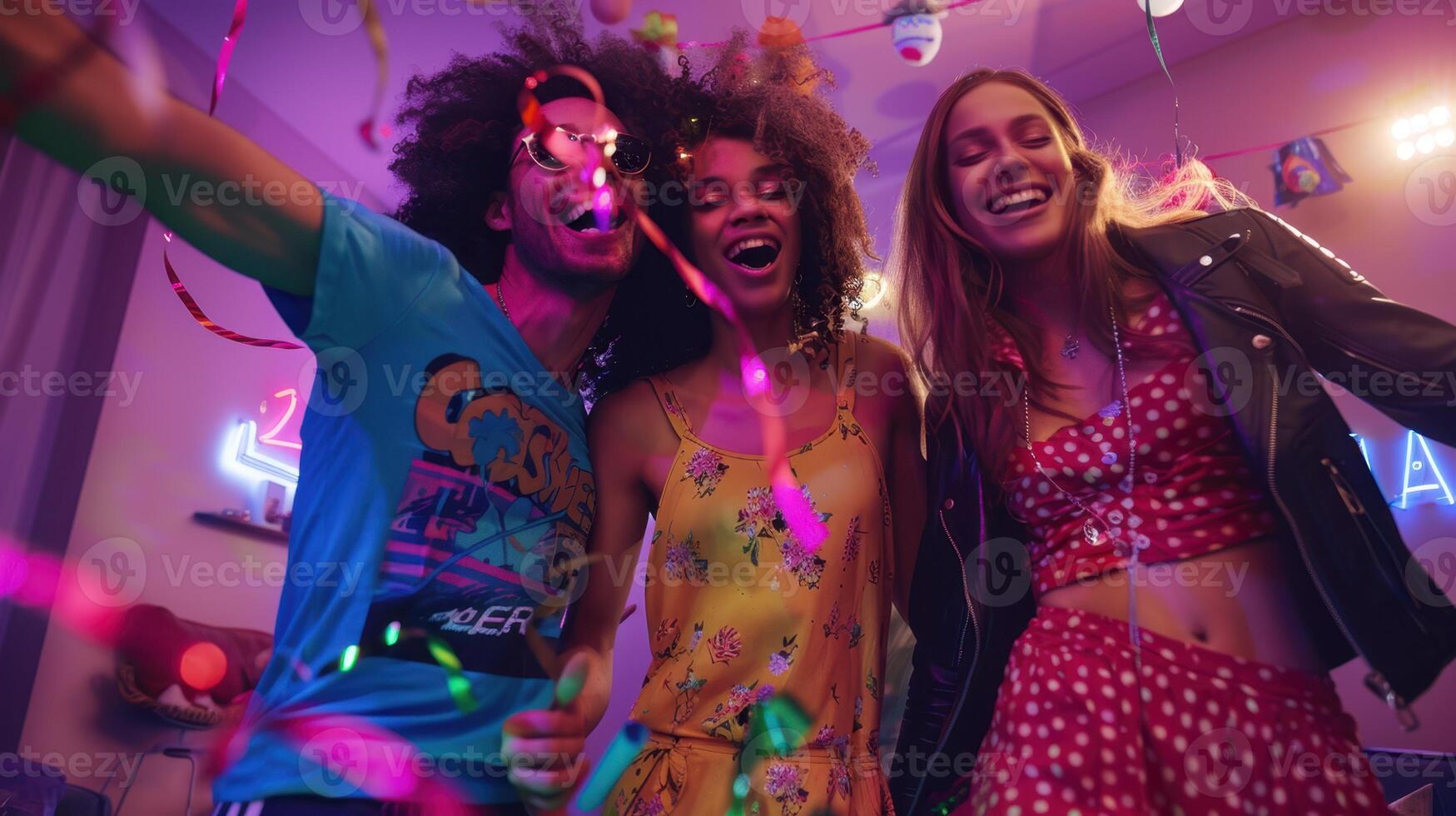 The cheerful friends party photo