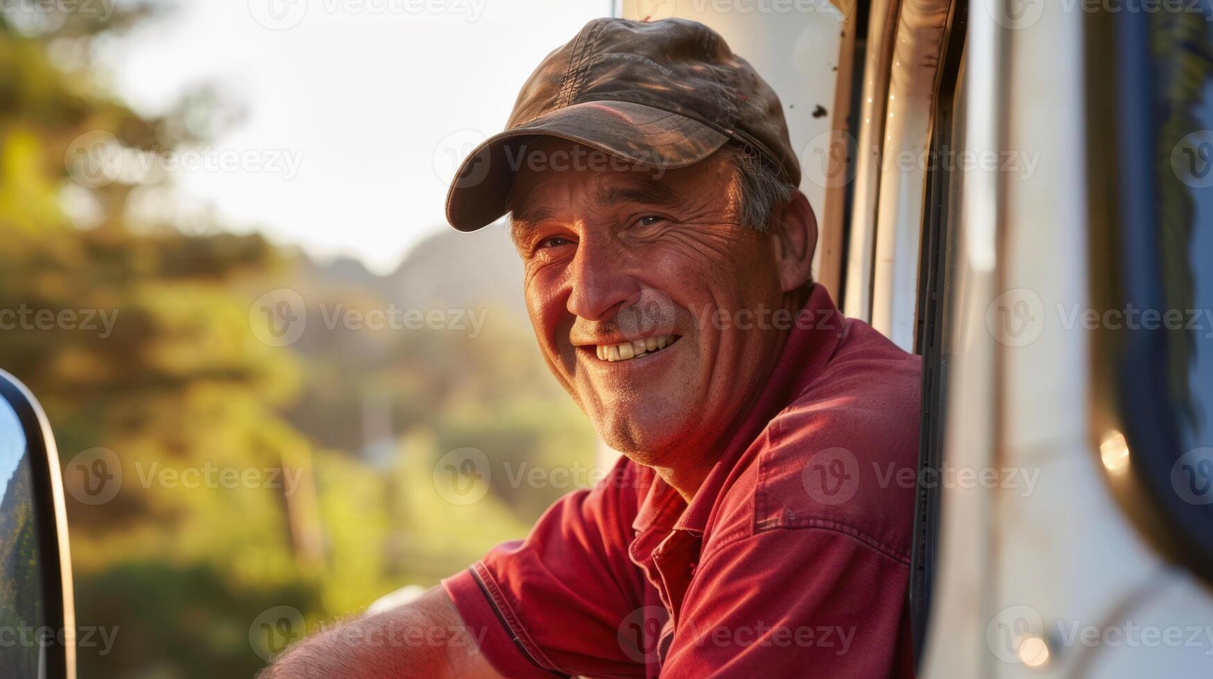 The Farmer in Vehicle. photo