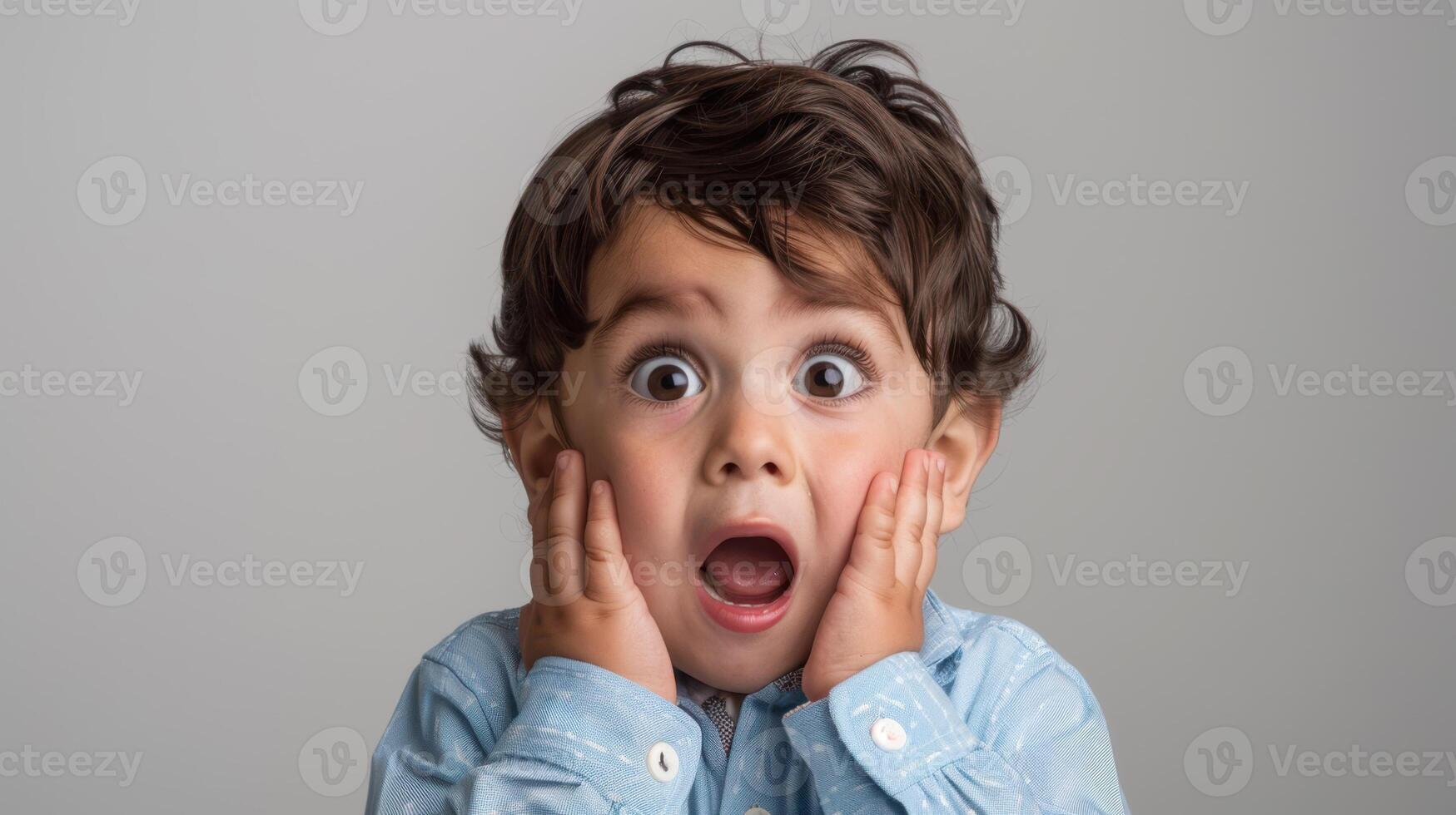 The surprised young boy. photo