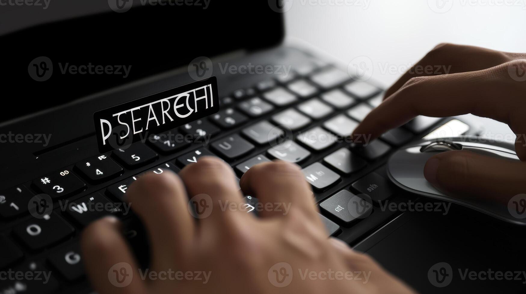 The hands typing on keyboard photo