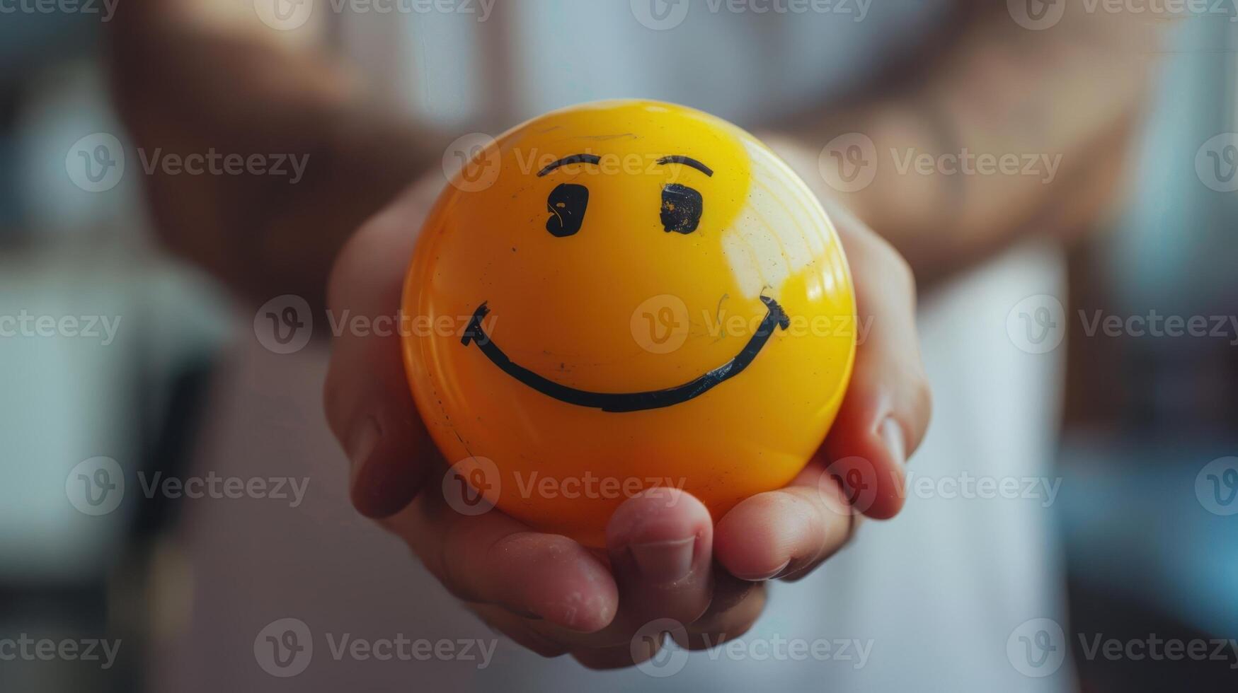 The yellow smiley ball photo