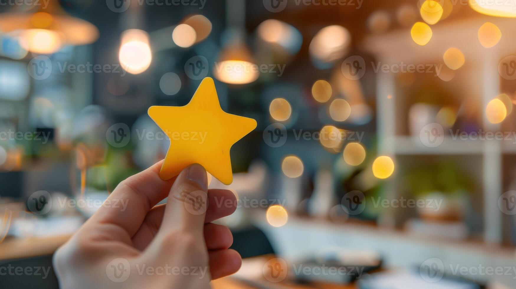 The yellow star in hand photo