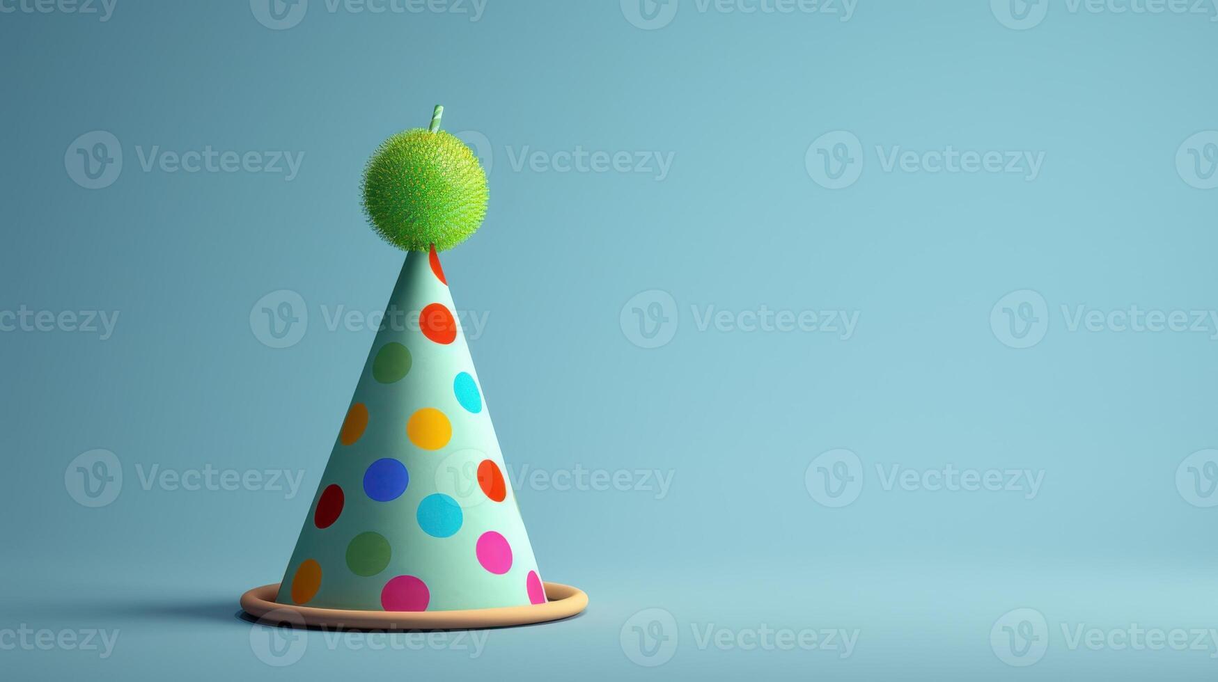 A birthday hat with a candle on top photo