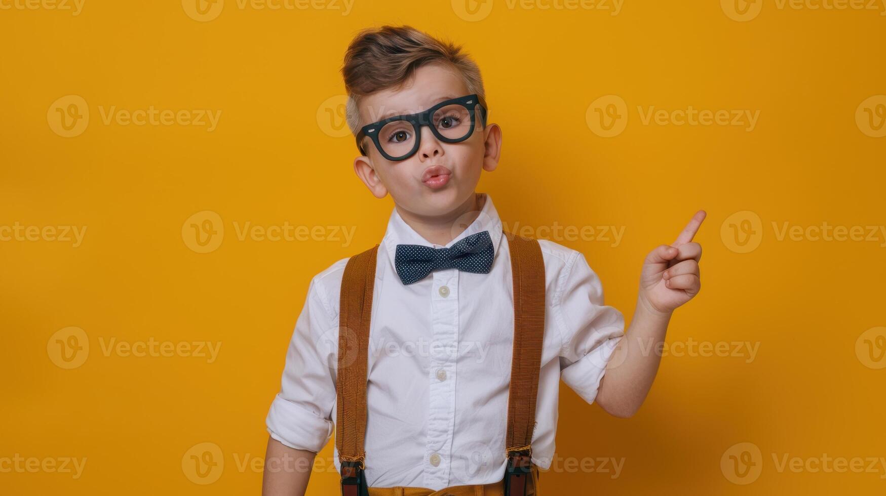 The boy with nerd glasses photo