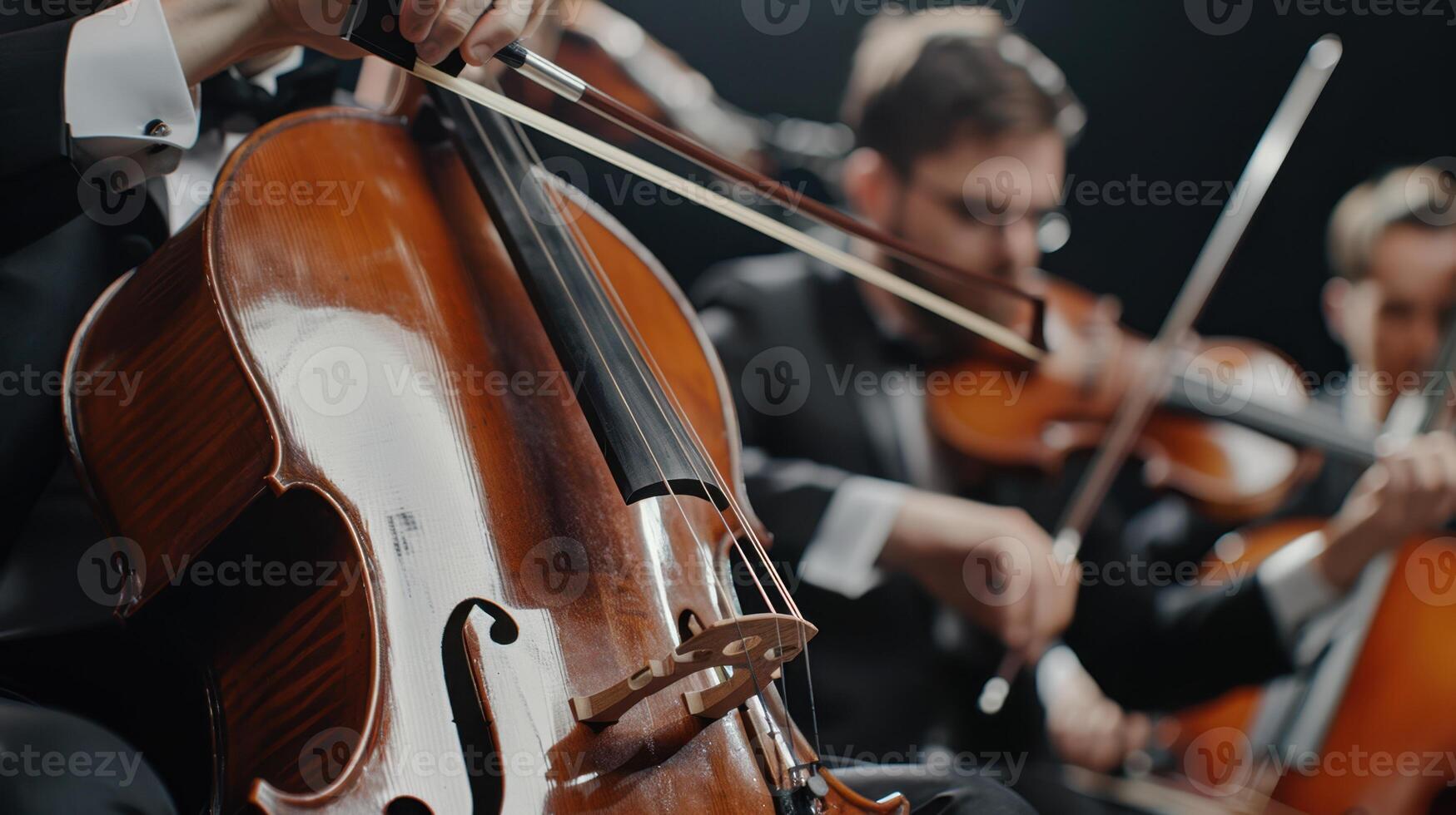 The orchestra string performance photo