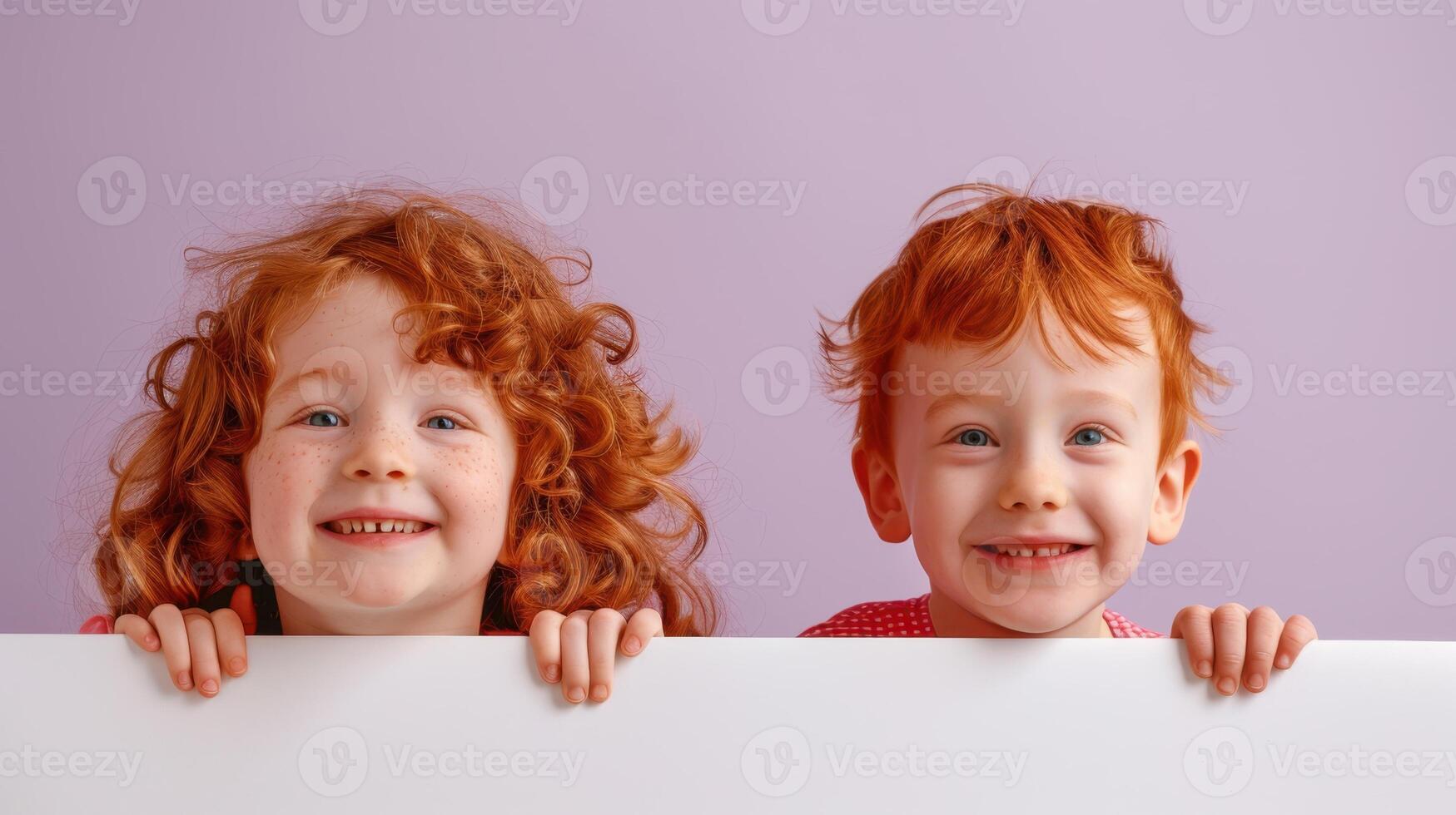 The cheerful redheaded children photo