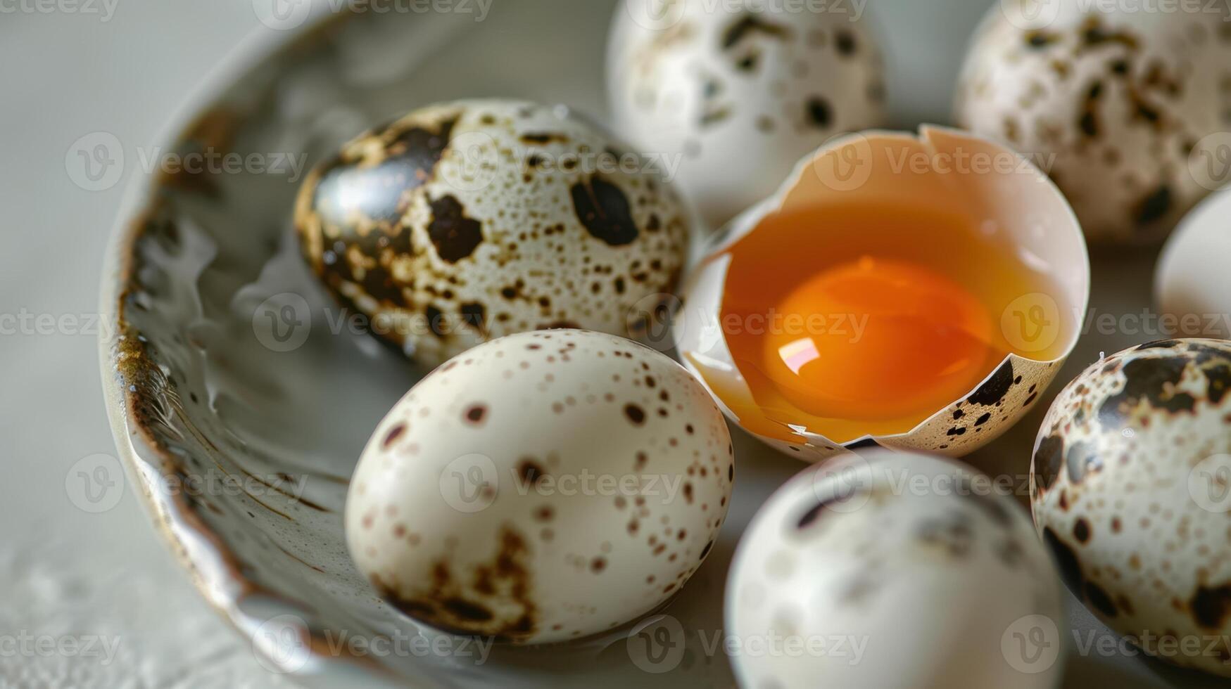 The spotted quail eggs photo