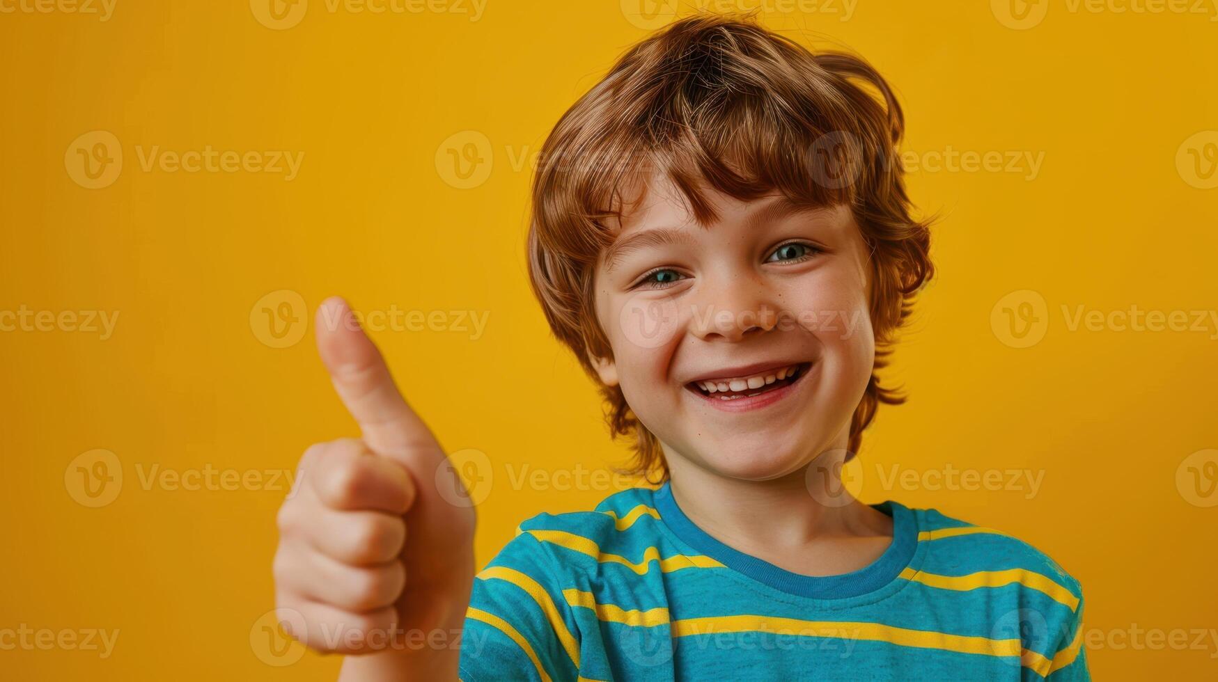 The boy giving thumbs up photo