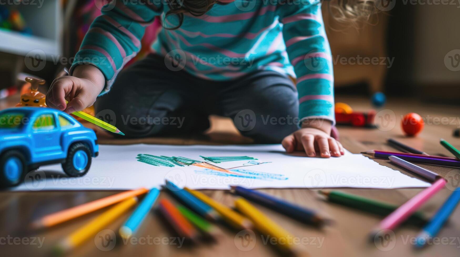 The Child Drawing Artwork photo