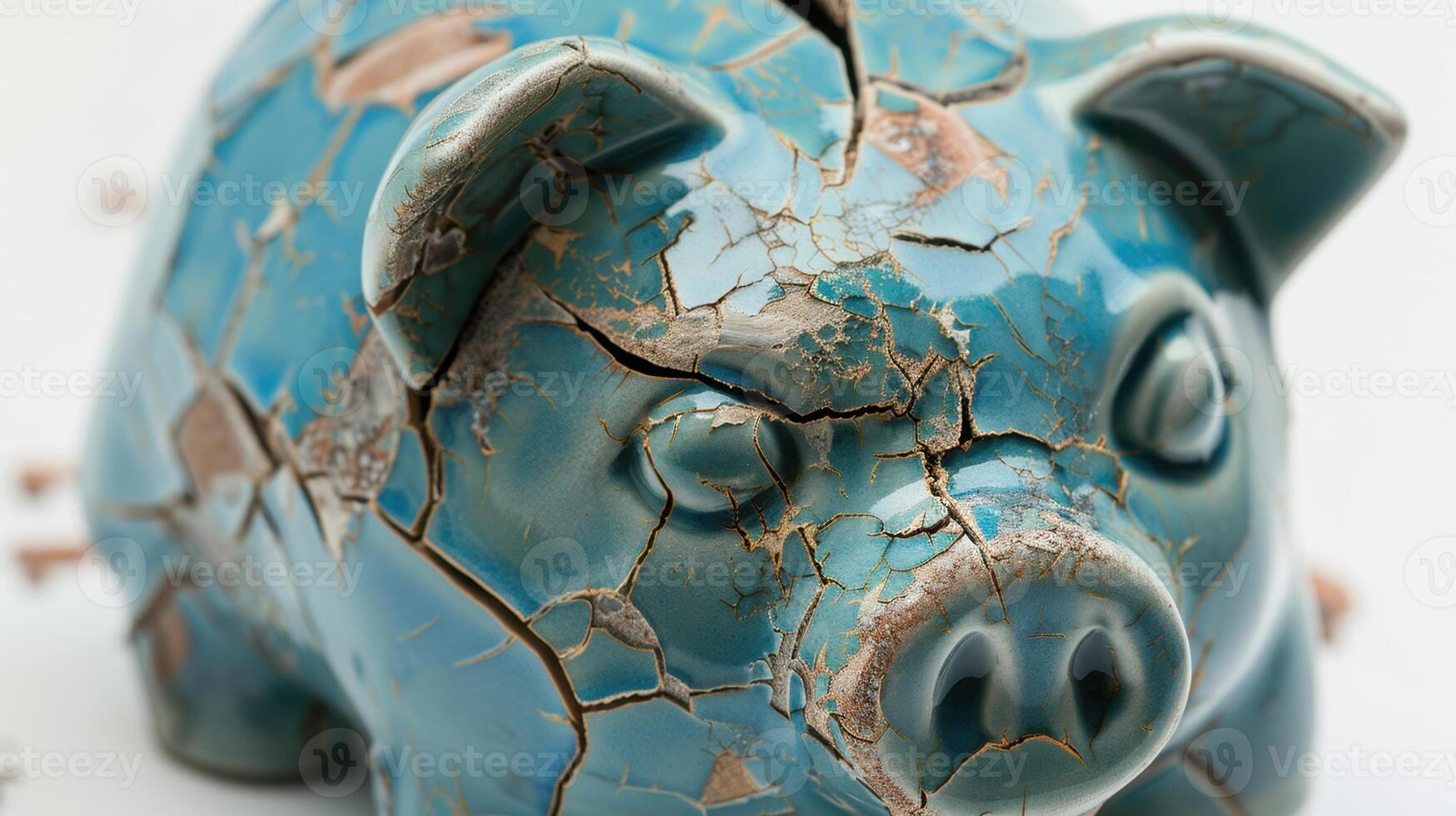 The Cracked Blue Piggybank photo
