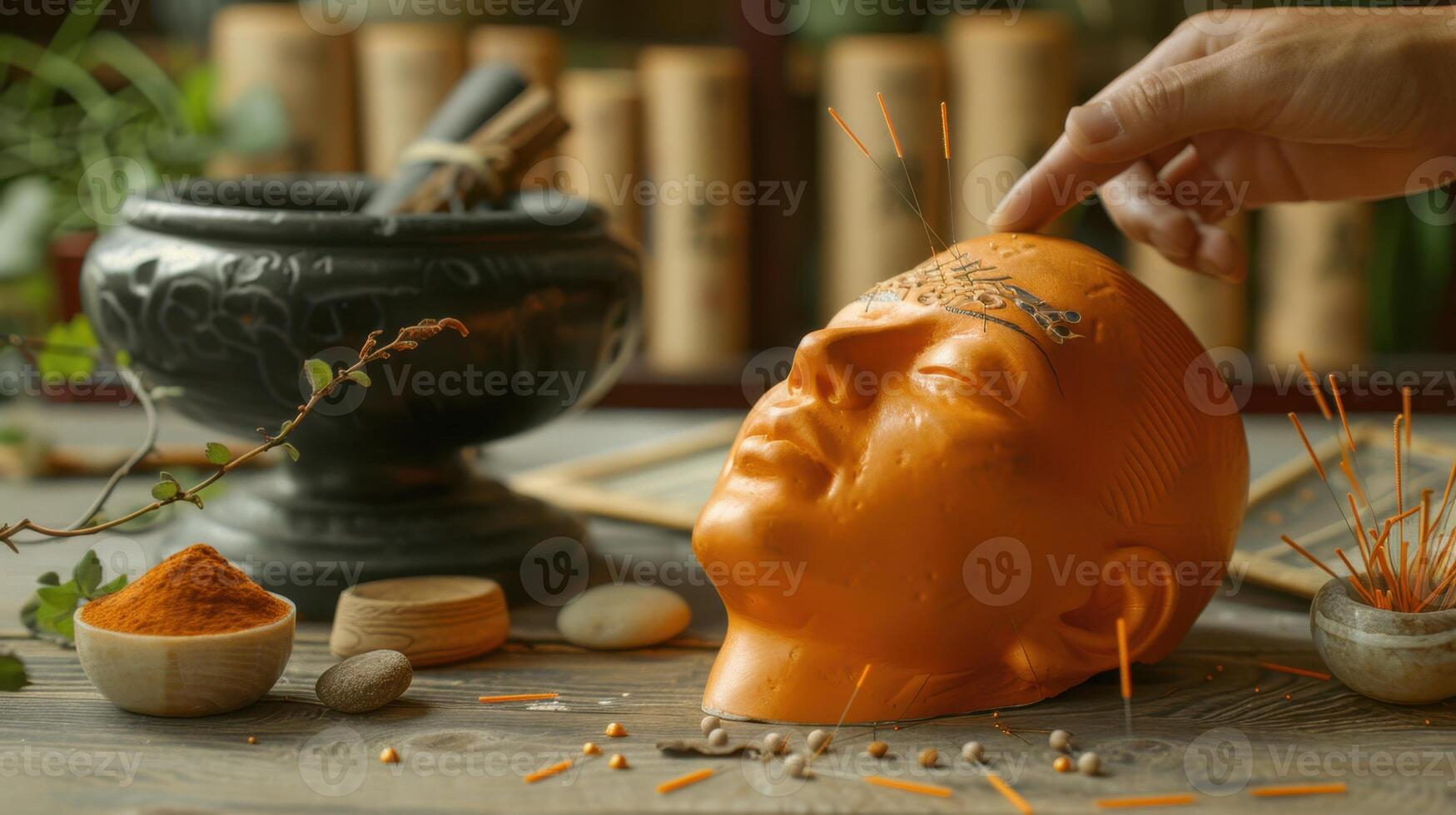 The oriental acupuncture treatment photo