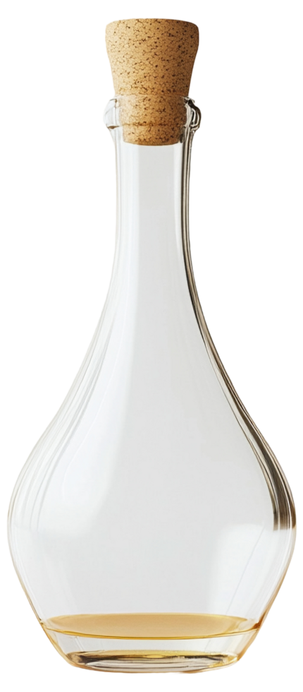 Elegant Glass Decanter with Cork Stopper for Beverages png