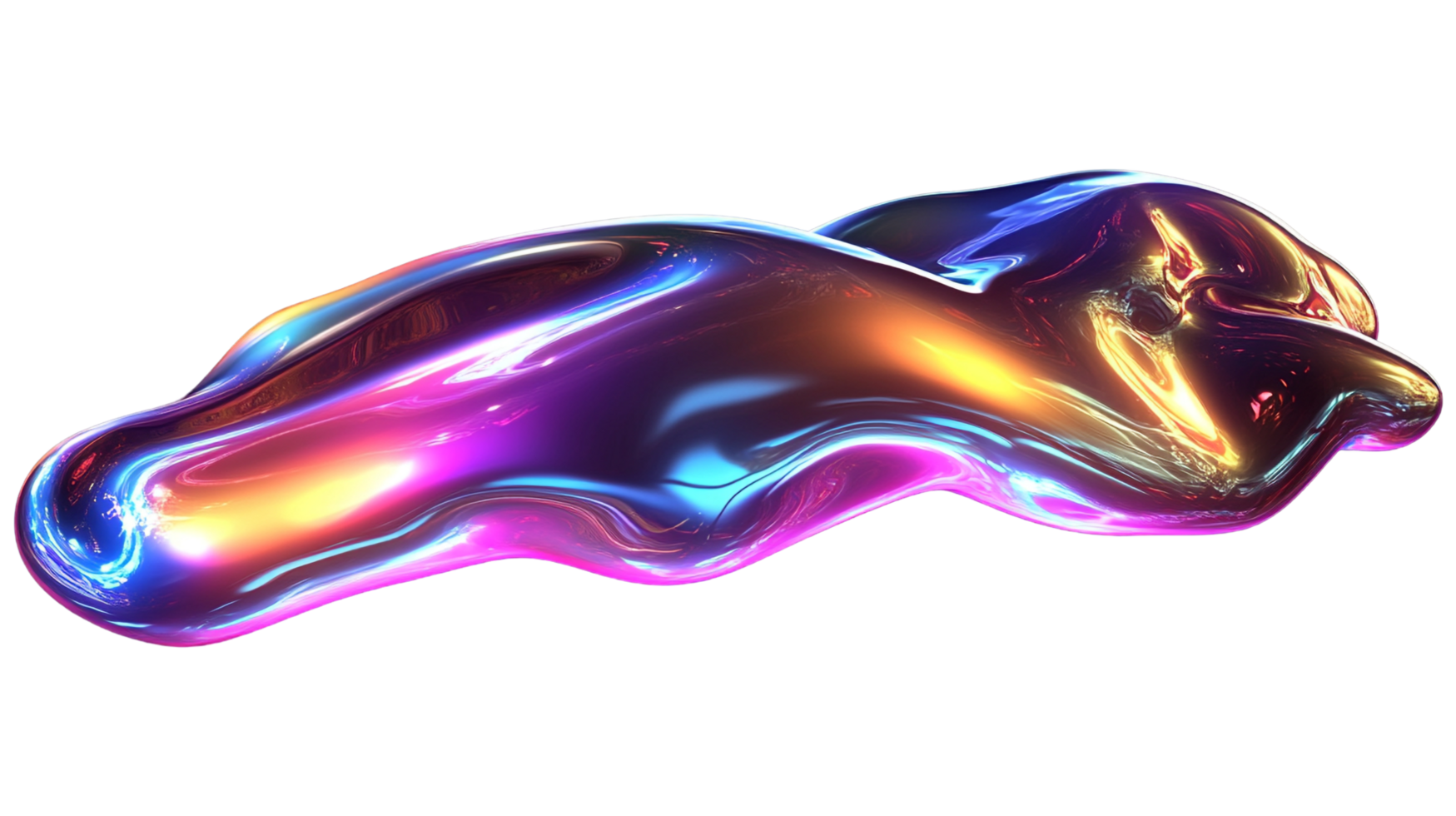 Vibrant Liquid Energy, Abstract 3D Render Neon Glow png