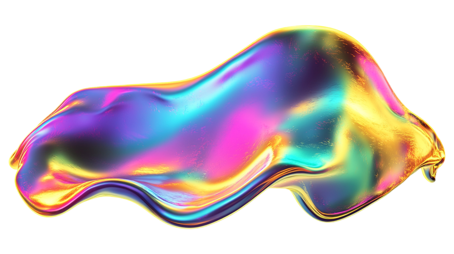 Beautiful Vibrant Liquid Energy, Abstract 3D Render with Neon Glow png