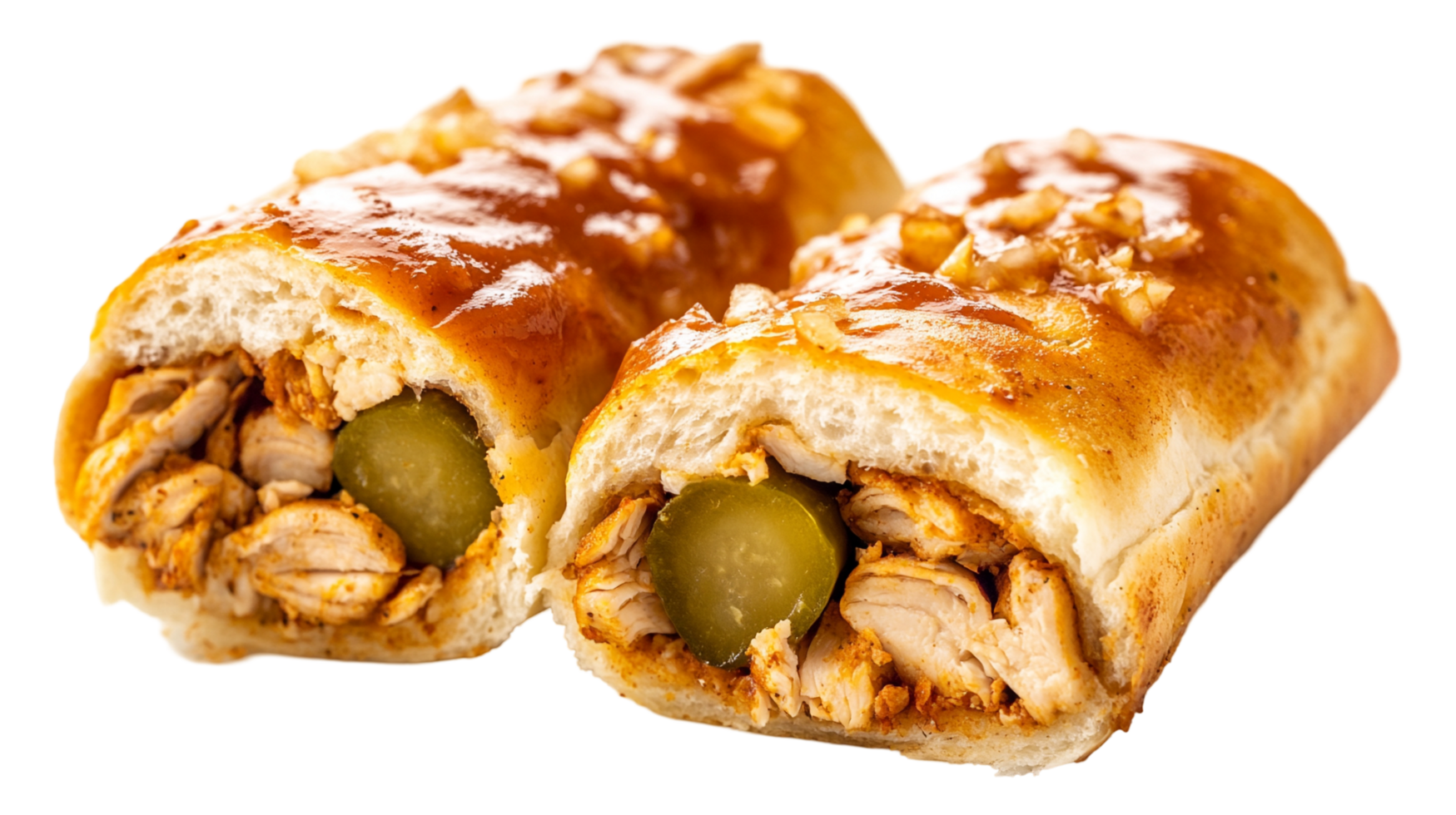 Delicious Shawarma-Stuffed Baguette with Pickles png