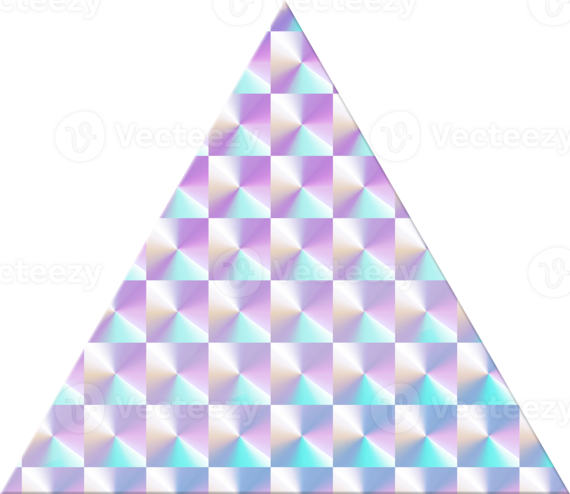 Hologram Sticker Triangle Label, Texture Holographic Mockup, and Illustration. png