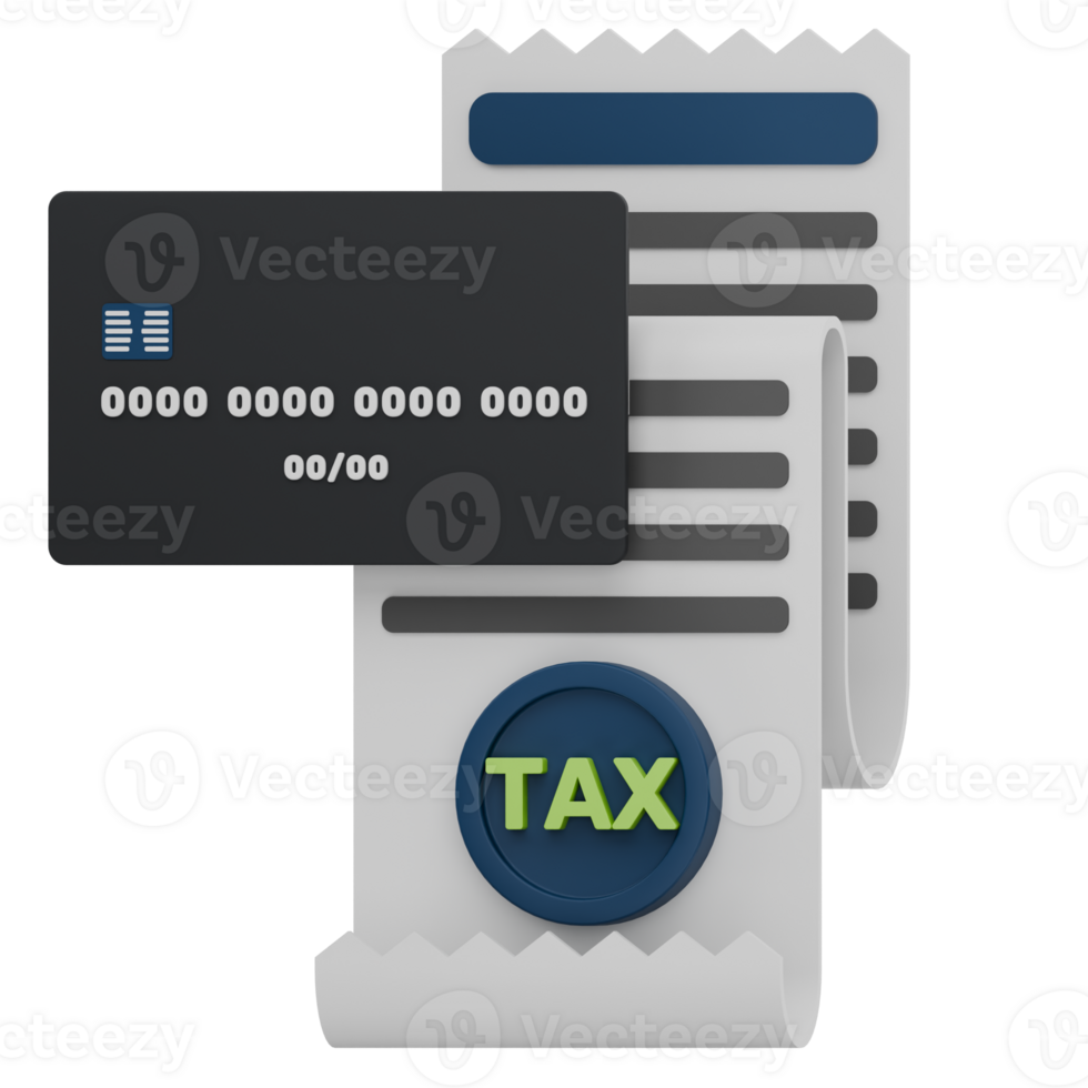 3D Credit Card with TAX Text Icon Representing Digital Tax Payments png