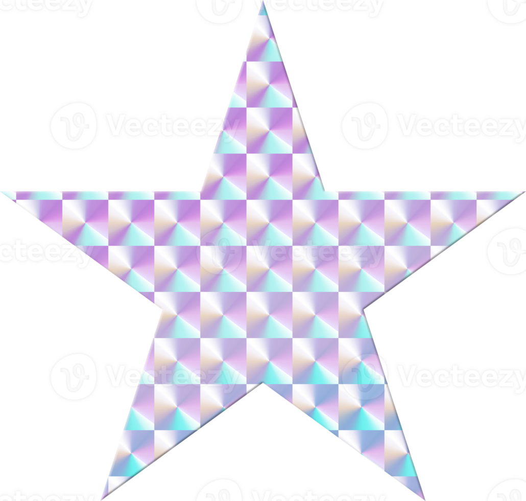 Hologram Sticker Star shape sign, Texture Holographic Mockup, and Illustration. png