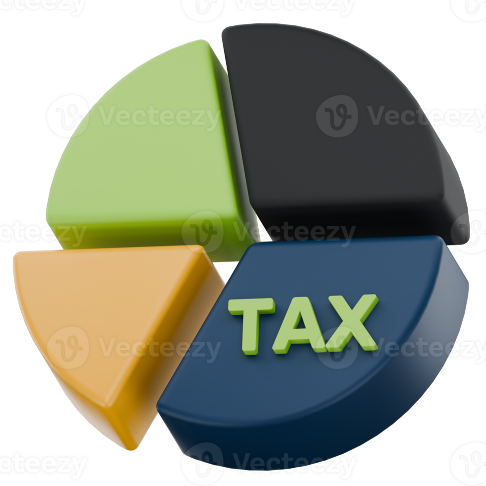 3D Tax chart Icon Representing Tax Rate and Financial Calculations png