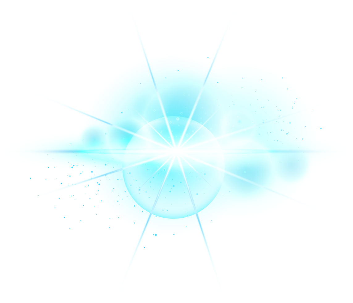 Blue transparent circle light lens flares png