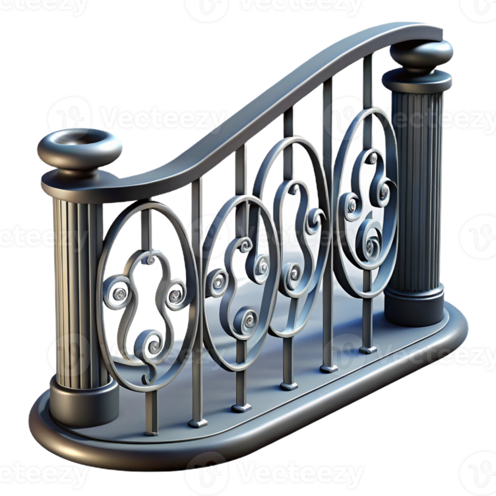 dramatic creative Balustrade, wrought iron, authentic png