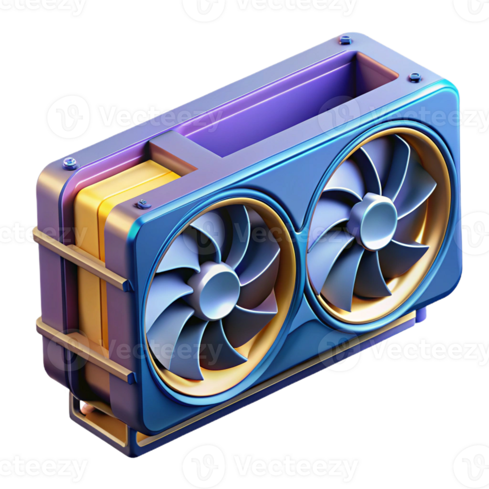 elegant modern Graphics card with multiple fans original png