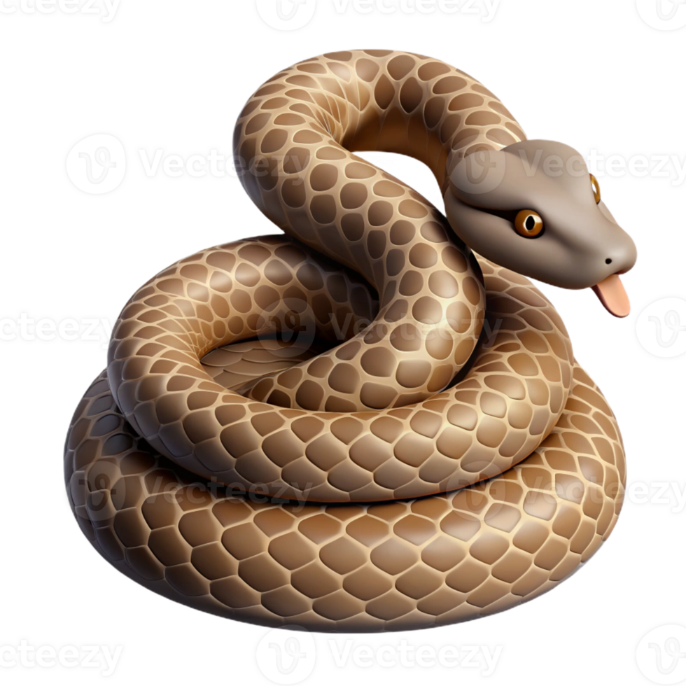 vibrant artistic A rattlesnake, coiled and rattling detailed png