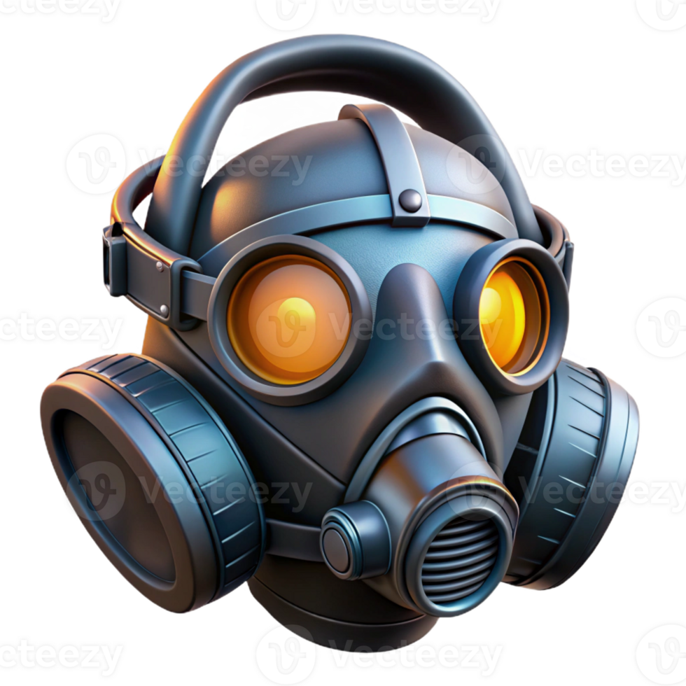 elegant traditional Cyberpunk-inspired gas mask with integrated air filtration system authentic png