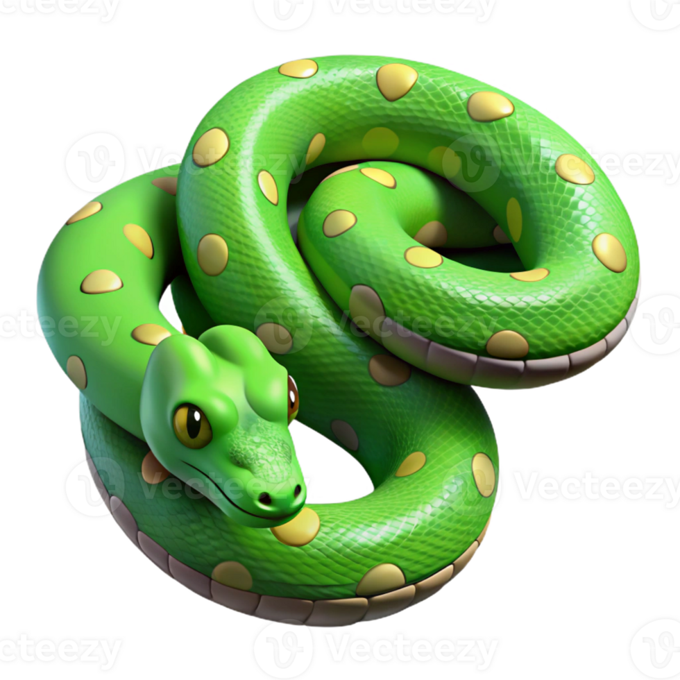 dramatic modern A slithering Green Tree Python, exclusive png