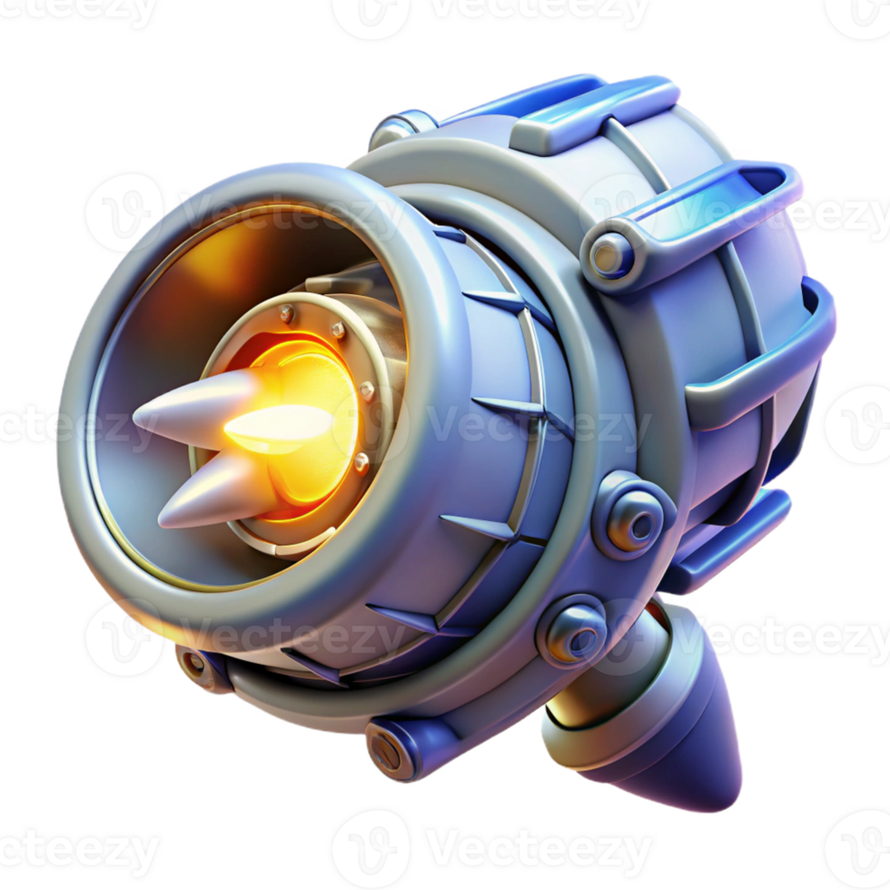 magnificent artistic Spaceship engine, powerful, glowing core premium png