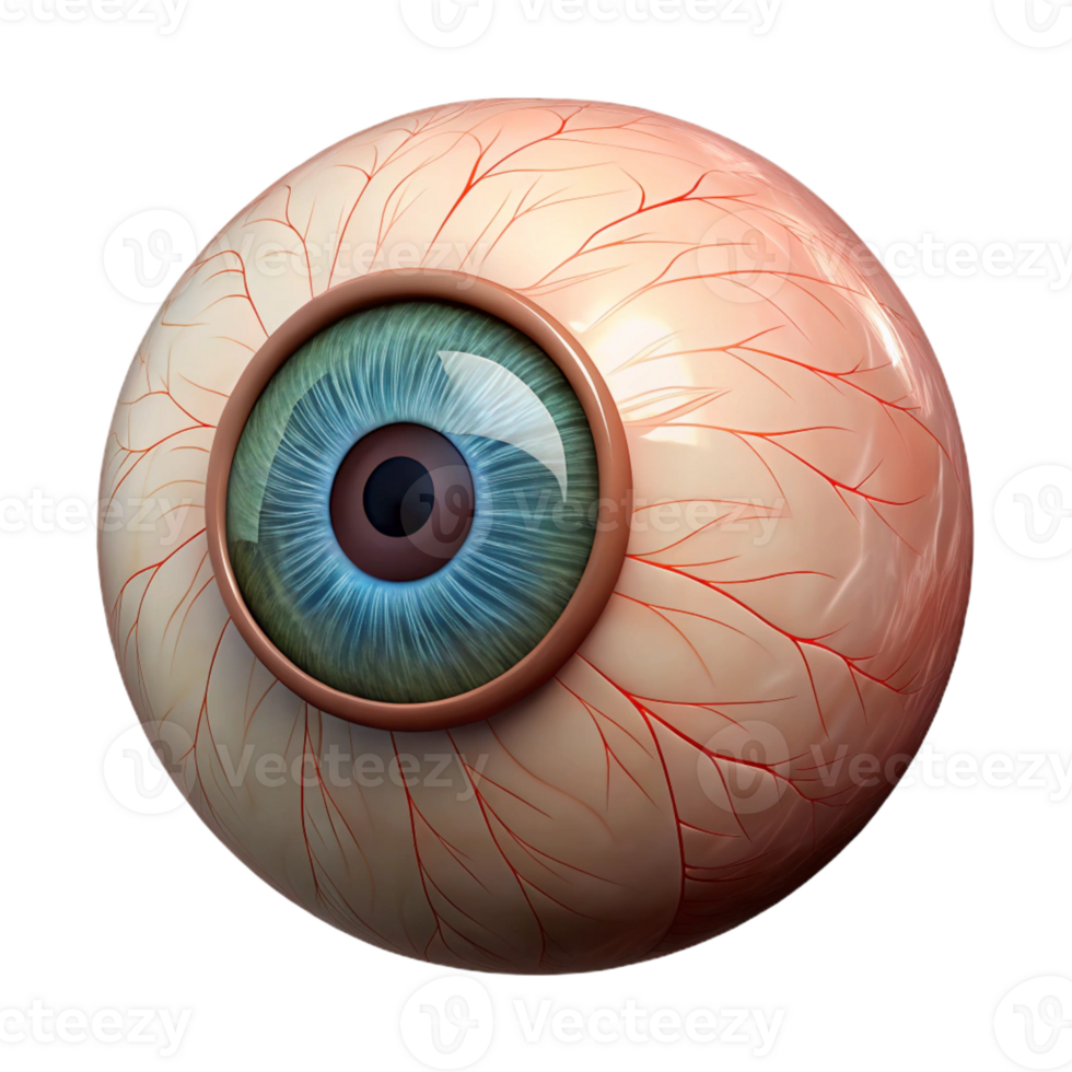beautiful creative High-resolution 3D model of a human eye with intricate details detailed png
